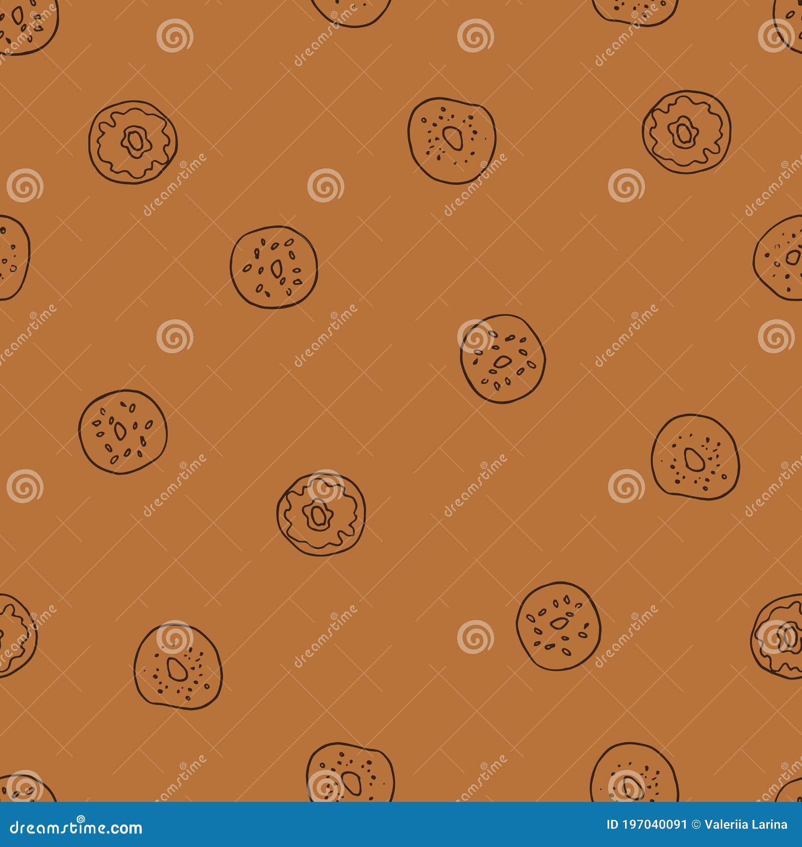 Seamless Vector Pattern with Bagels Stock Illustration Illustration