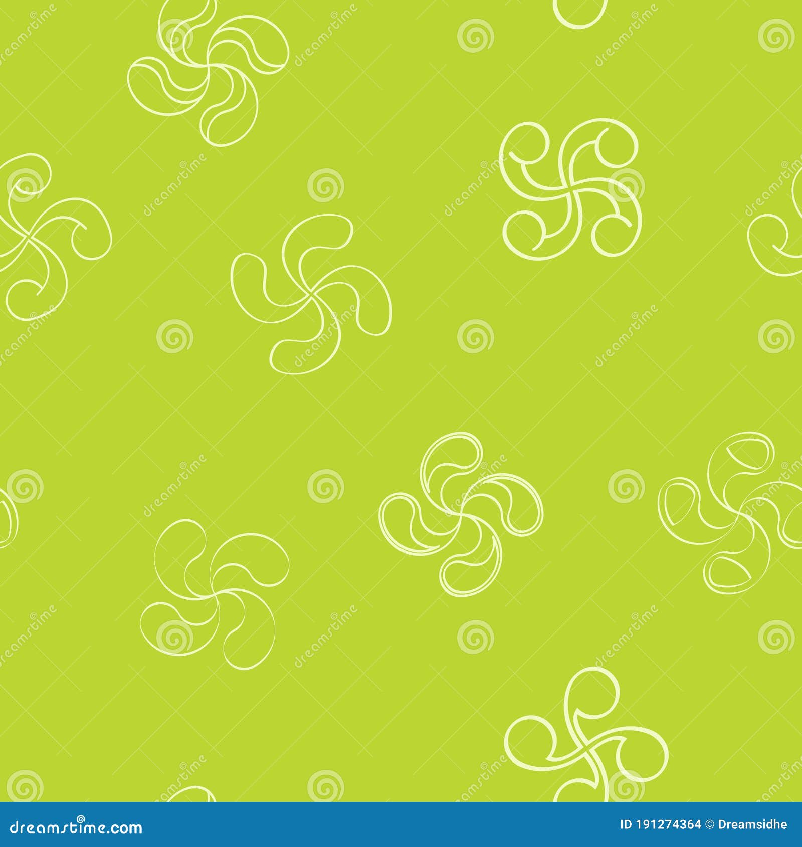 seamless  pattern with basque cross lauburu