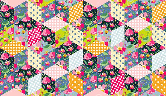 Seamless Vector Pattern. Beautiful Patchwork Background Stock Vector ...