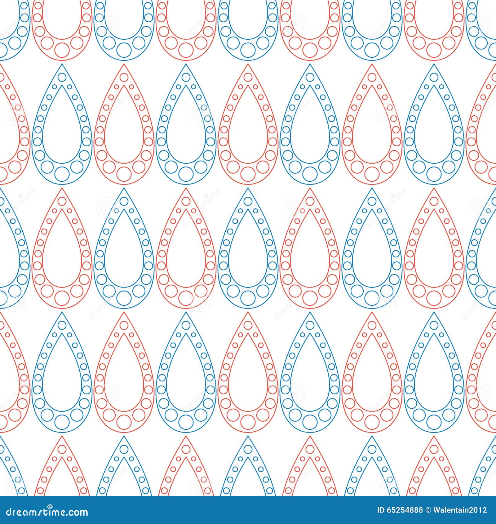 Seamless Vector Pattern Symmetrical Geometric Background With Red