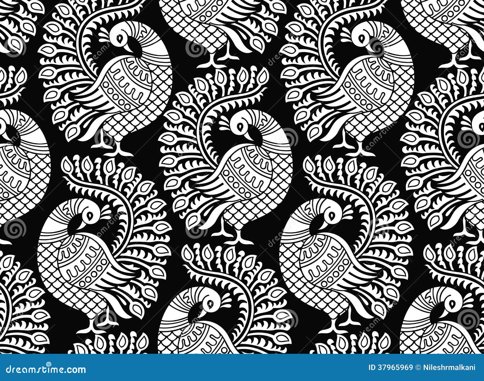 Download Seamless Vector Peacock Design Stock Vector - Illustration ...