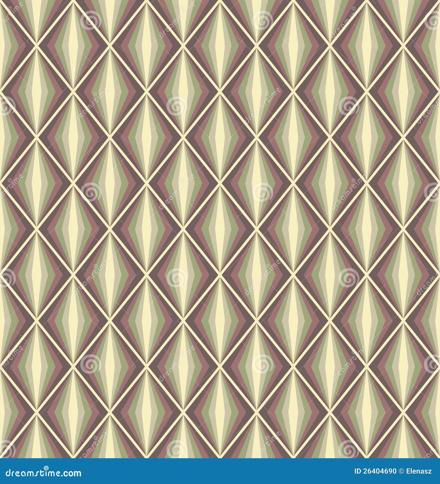 Seamless Vector Retro Harlequin Background Stock Vector Illustration