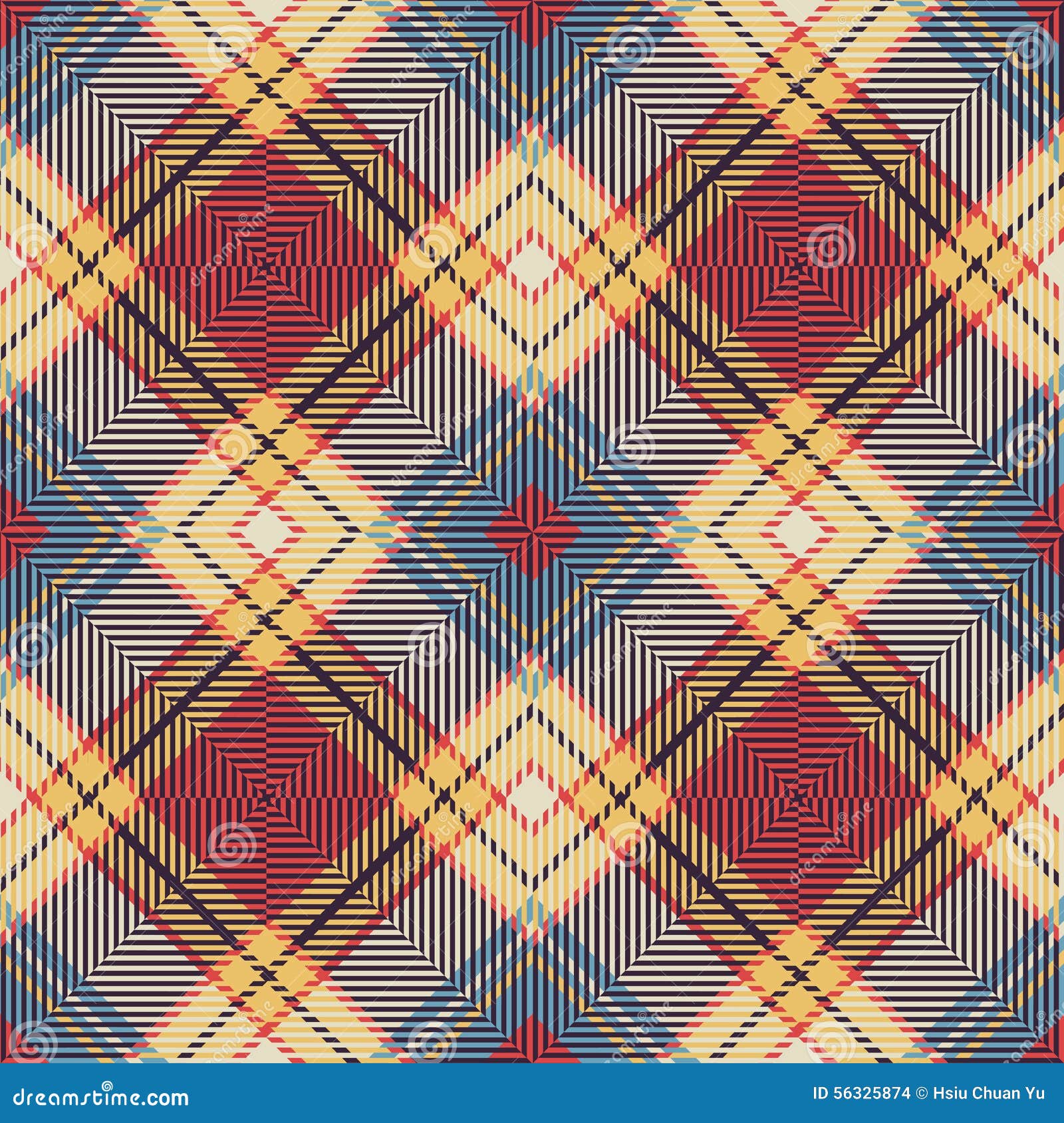 seamless vintage colourful scotland diamond check crossed line