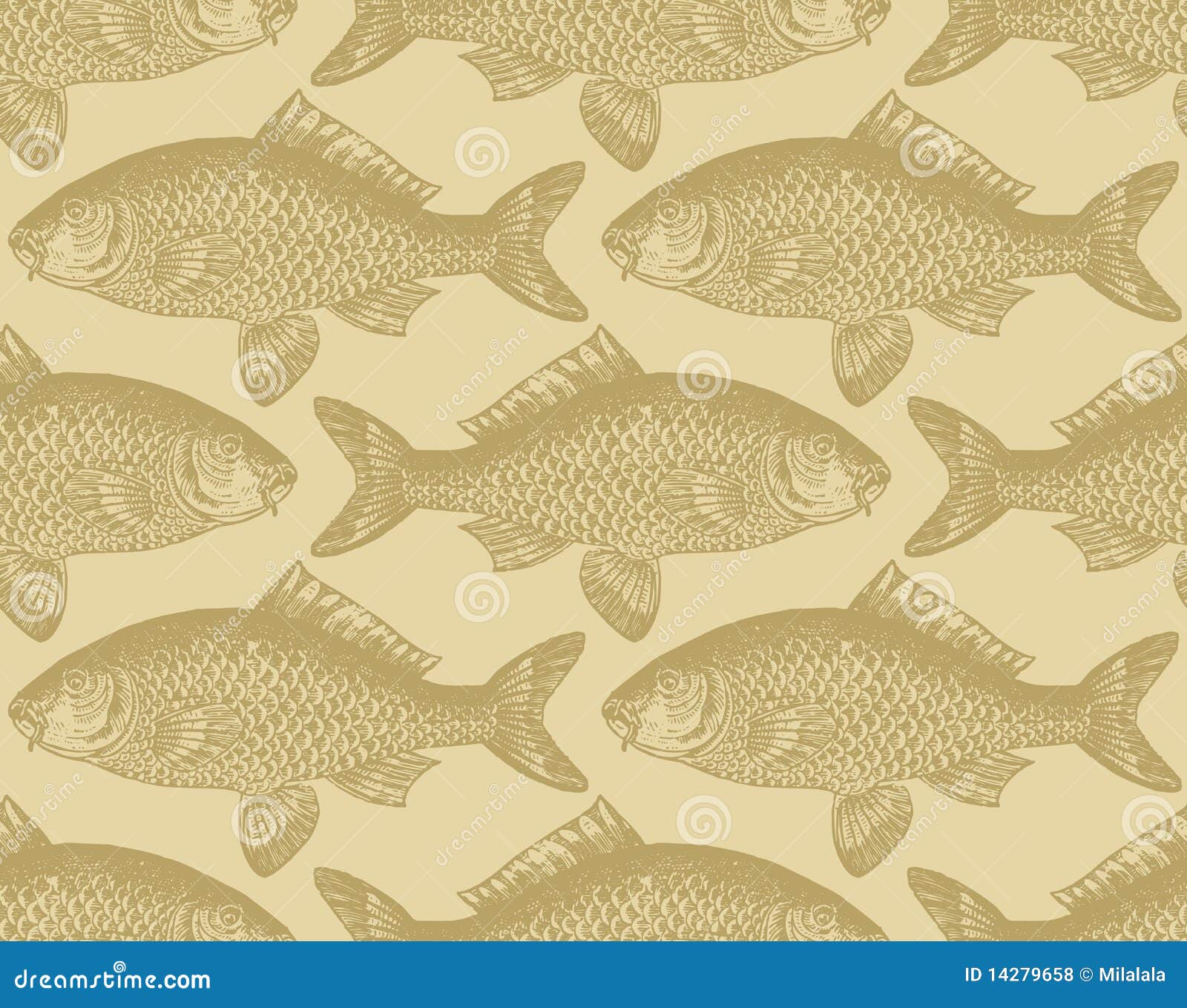 Seamless Vintage Fish Pattern (vector) Stock Vector - Illustration of gold, antique: 14279658 Seamless Vintage Fish Pattern (vector) Stock Vector - Illustration of gold, antique: 14279658