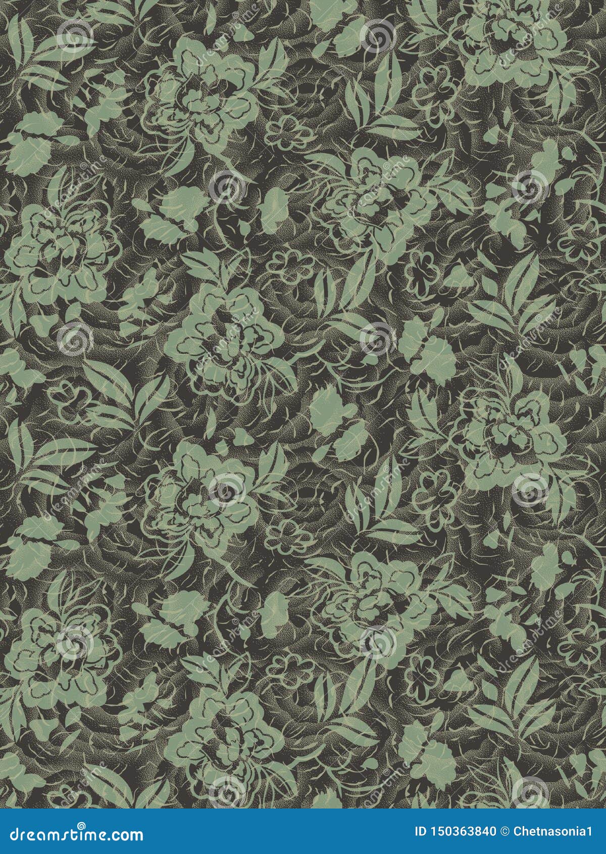 Seamless Vintage Flower Texture Background Stock Illustration