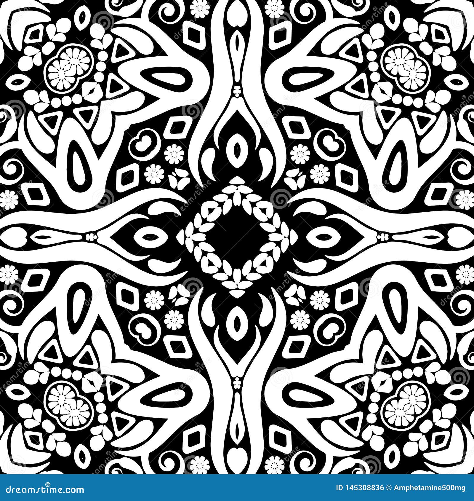 Vintage Black and White Pattern Stock Illustration Illustration of