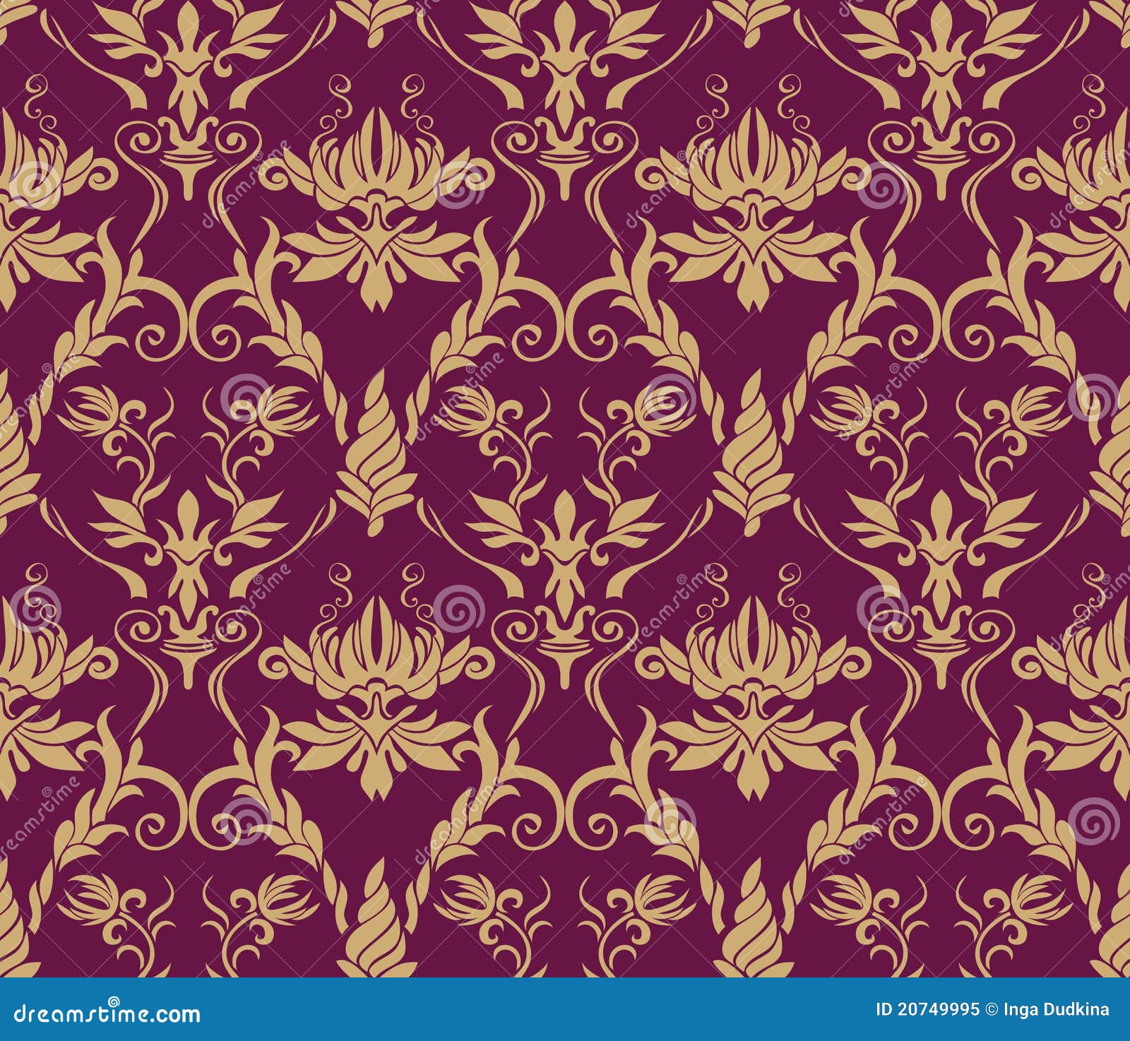 Seamless vintage wallpaper pattern royalty free stock