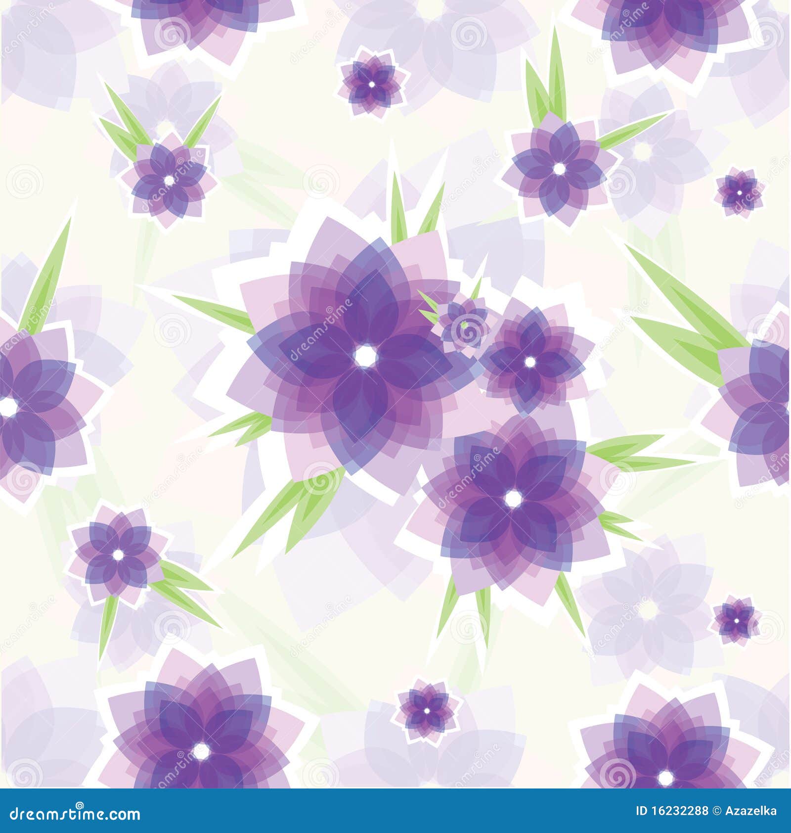 Seamless Violet Flower Pattern Stock Illustration - Illustration of
