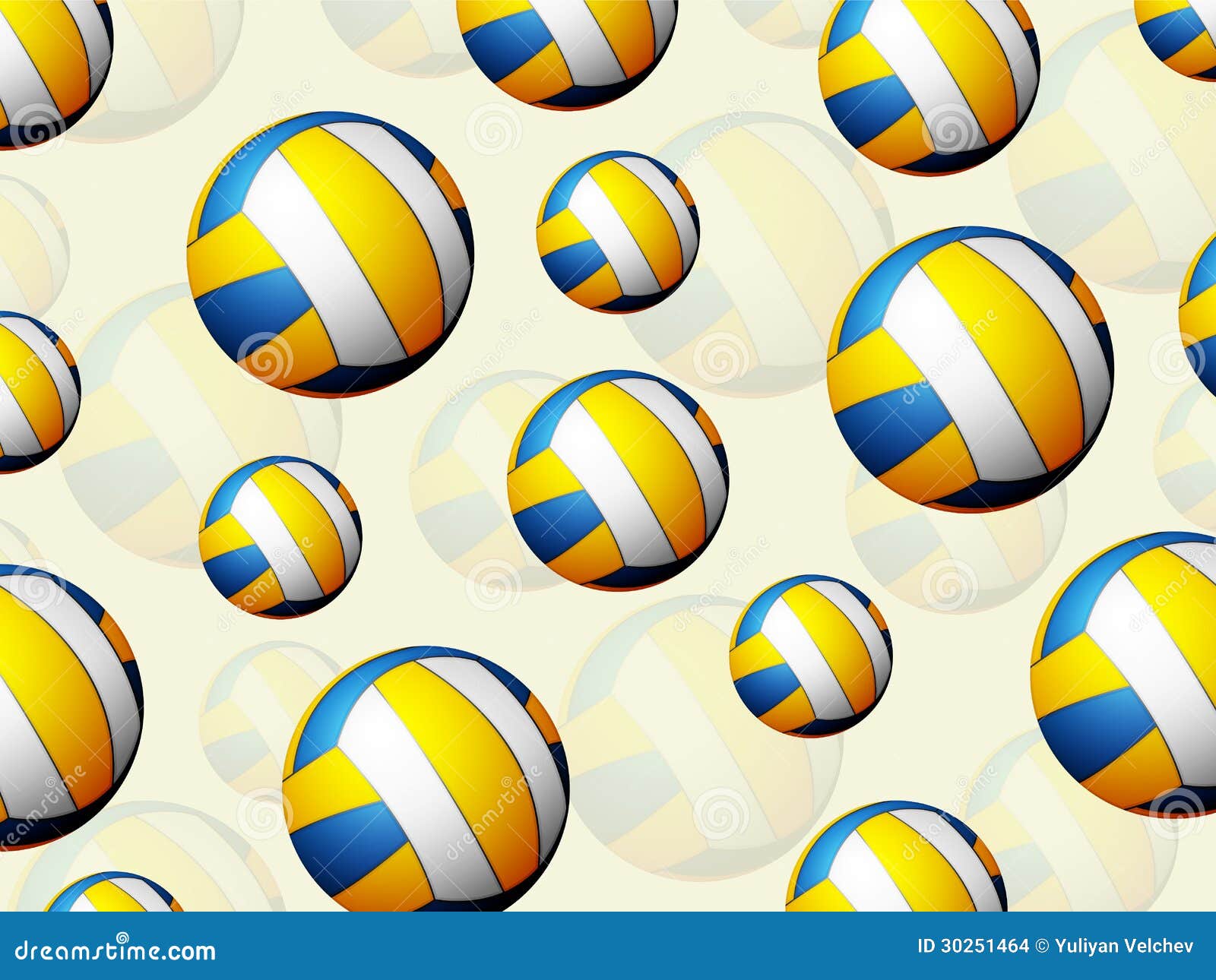 Volleyball Balls Background Stock Vector Image 30251464