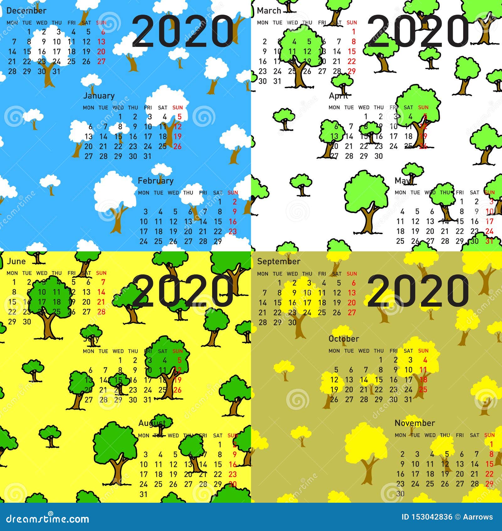Seamless Wallpaper 2020 Calendar Days of the Year Stock Illustration Seamless Wallpaper 2020 Calendar Days of the Year Stock Illustration