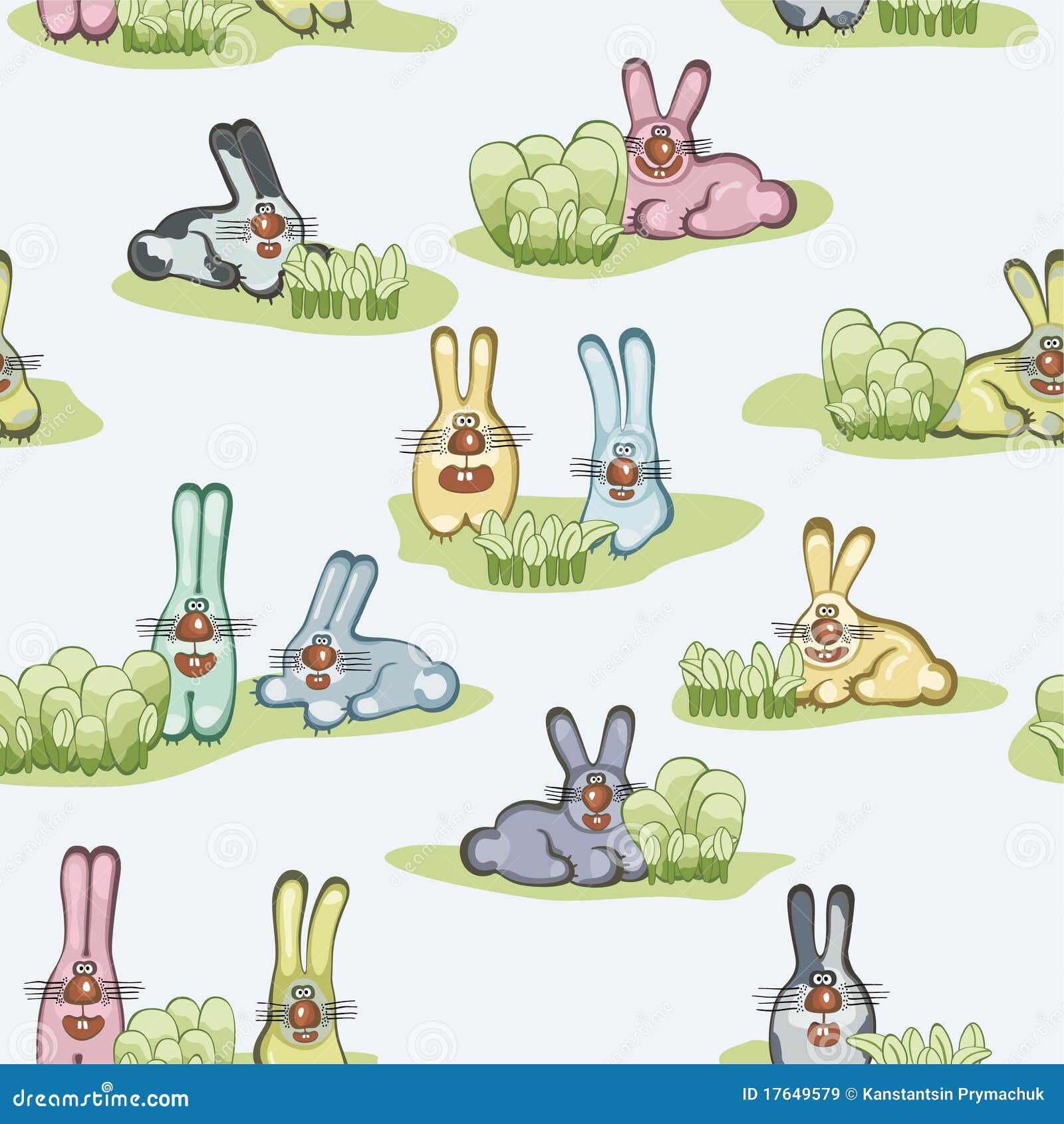 Seamless Wallpaper with Hares Stock Vector Illustration of poster