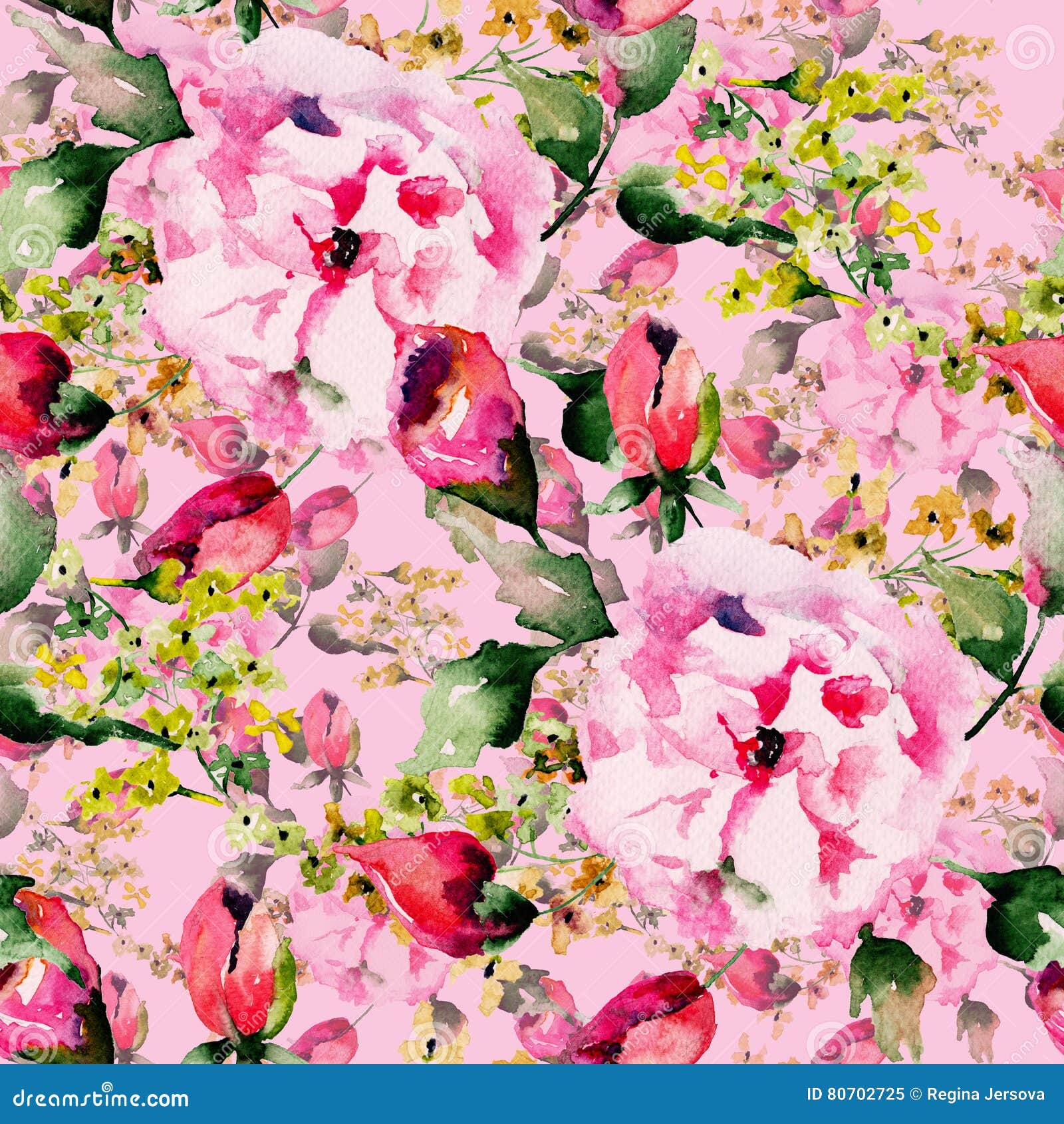 Seamless Wallpaper with Spring Flowers Stock Illustration ...