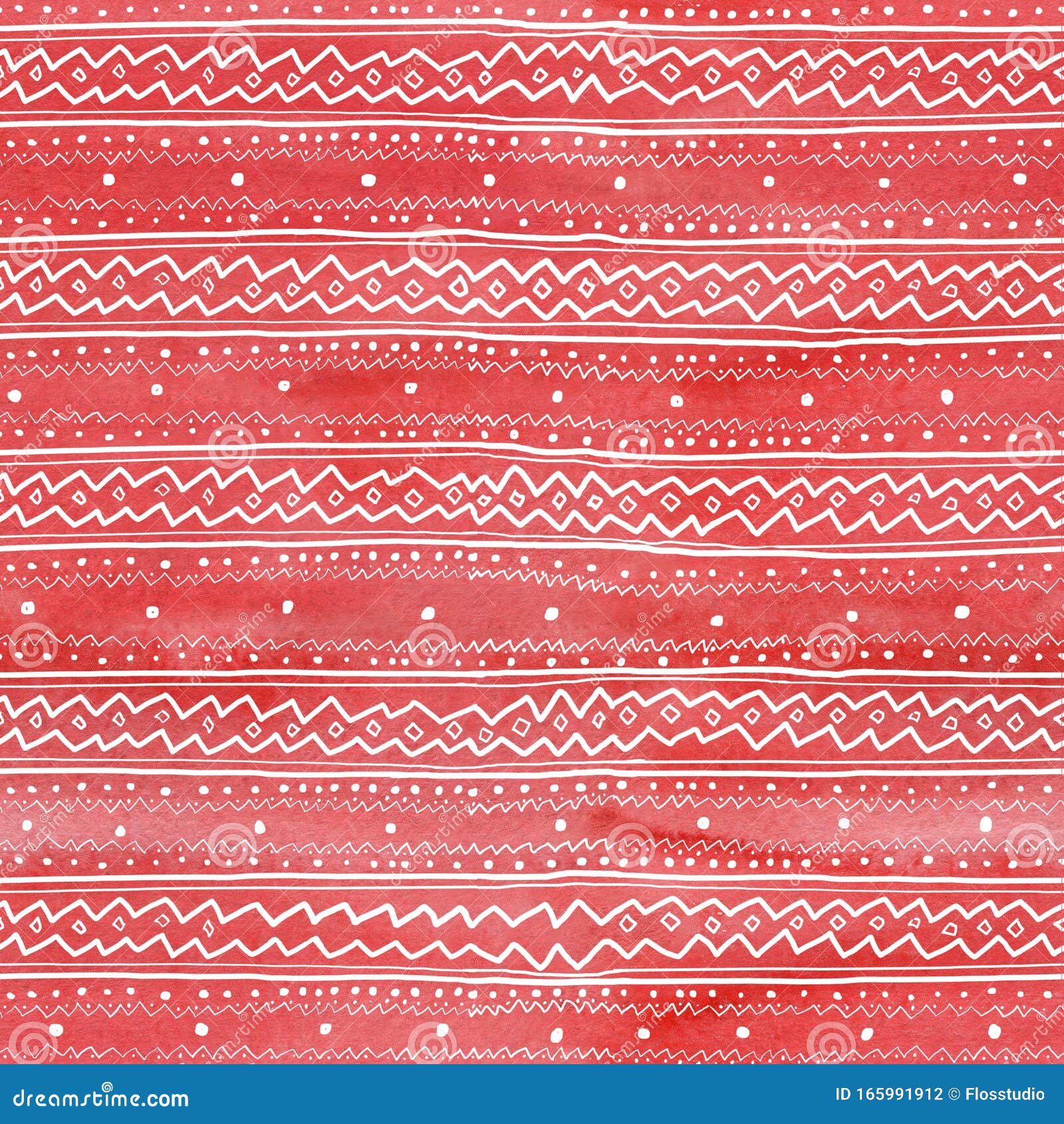 seamless watercolor christmas pattern background with white tracery on red watercolor background
