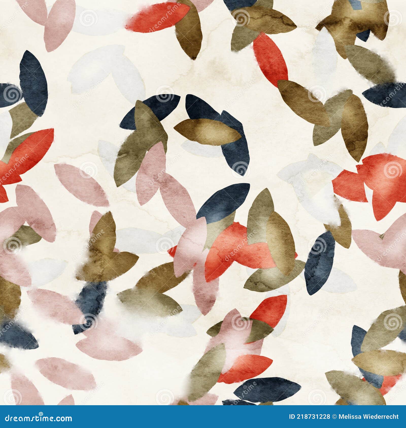 seamless watercolor leaves trendy chic pattern for surface print.