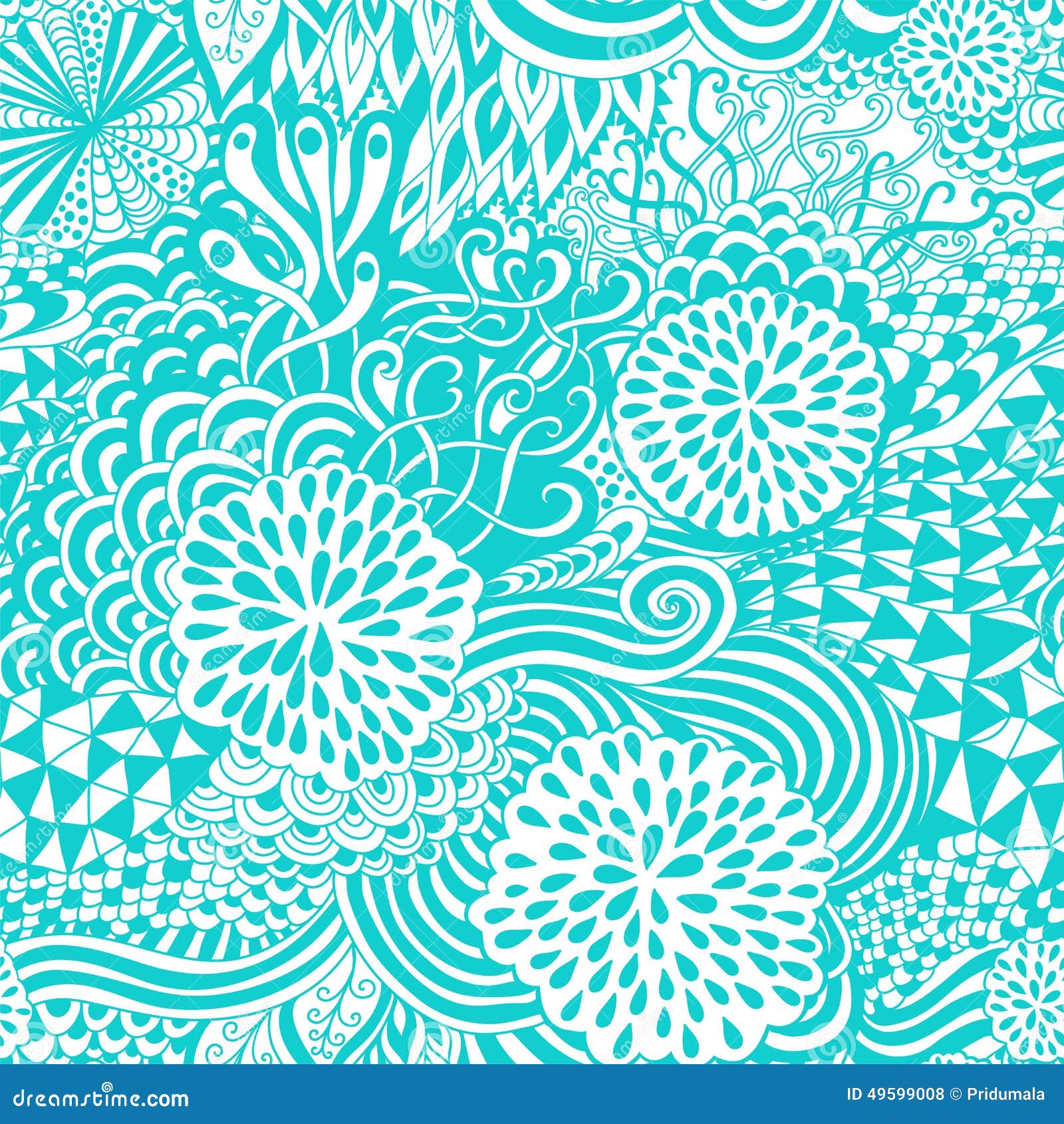 seamless wave hand-drawn pattern, waves background (seamlessly tiling).
