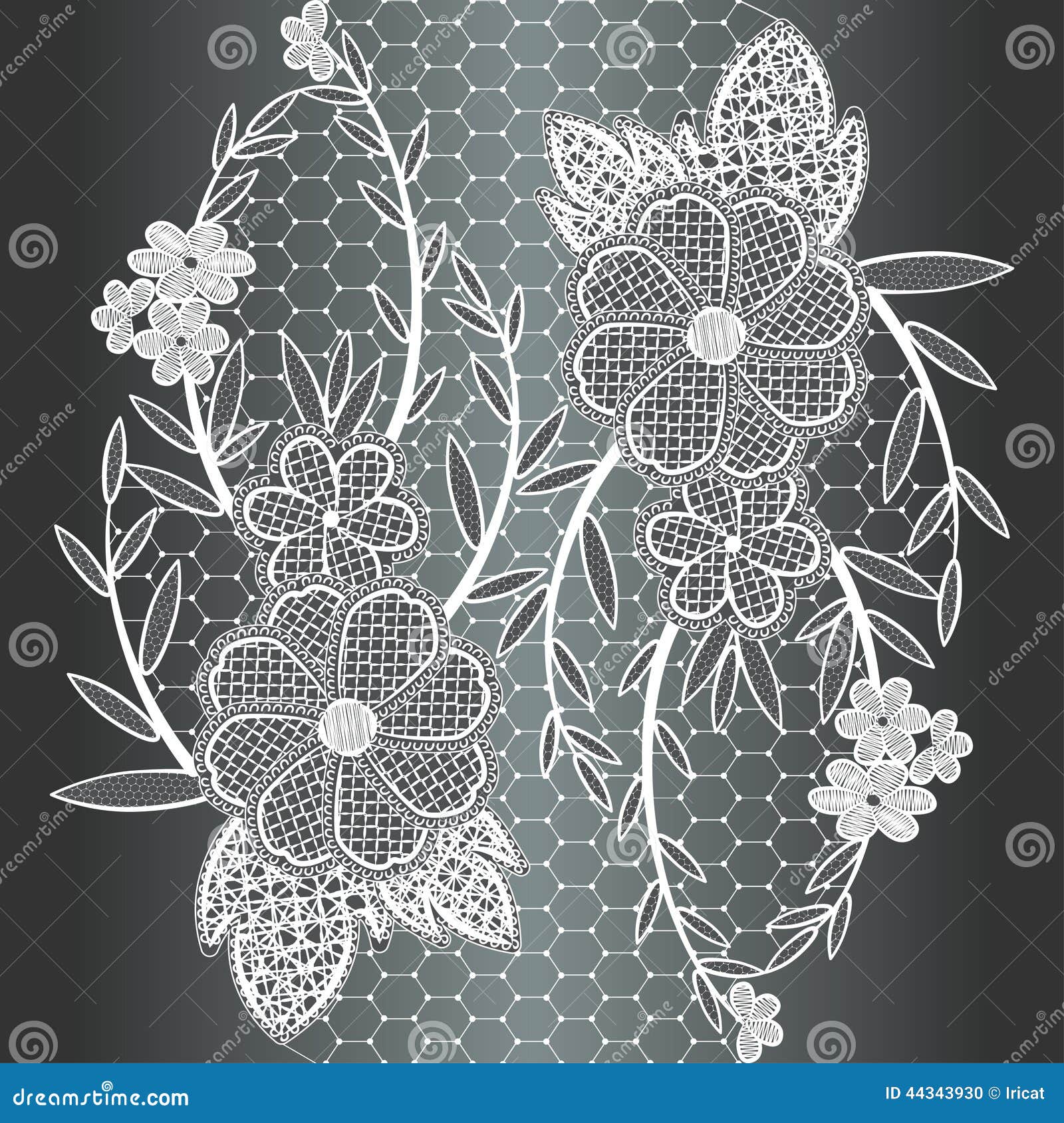 Download Seamless White Floral Lace Ribbon. Stock Vector - Image: 44343930