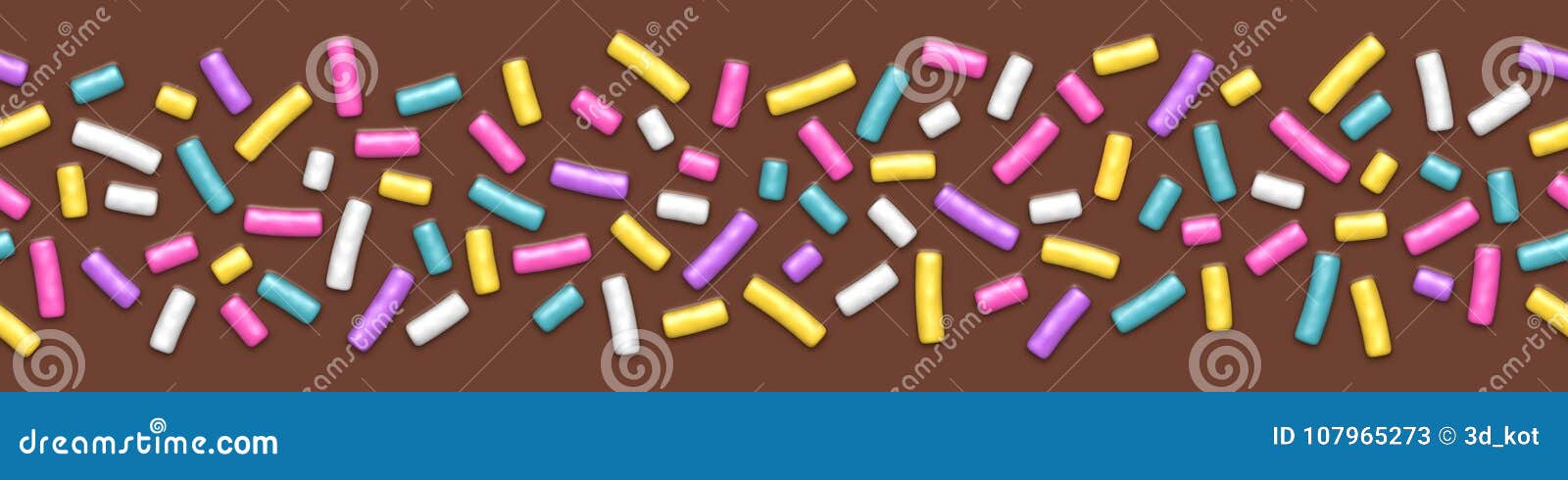 seamless wide background of chocolate with sprinkles