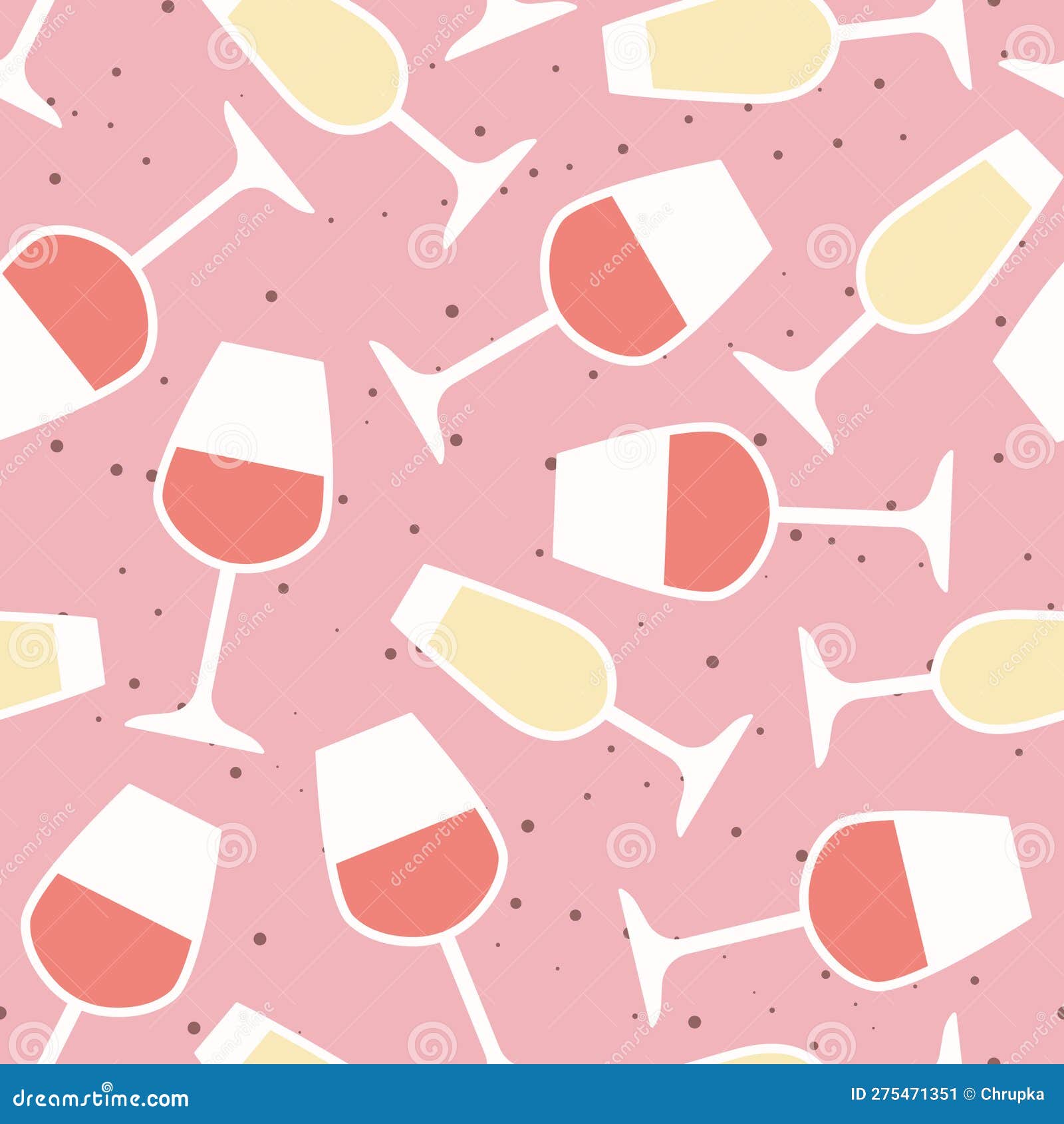 Seamless Wine Glasses Pattern Stock Vector Illustration of champagne