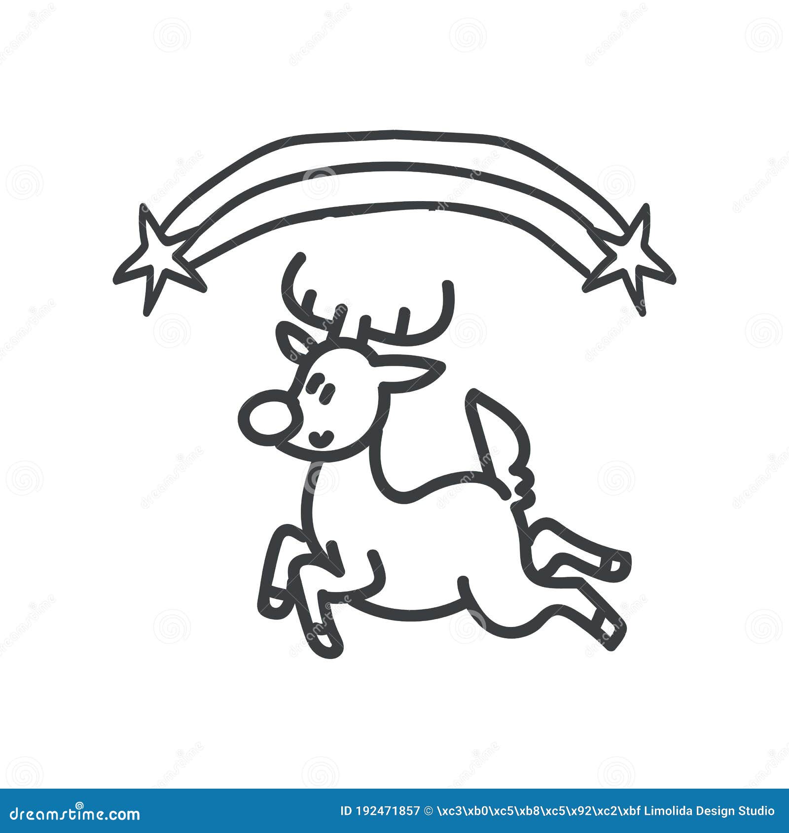 Stencil Christmas Winter Reindeer Snowflakes Whimsical Jumping Deer 