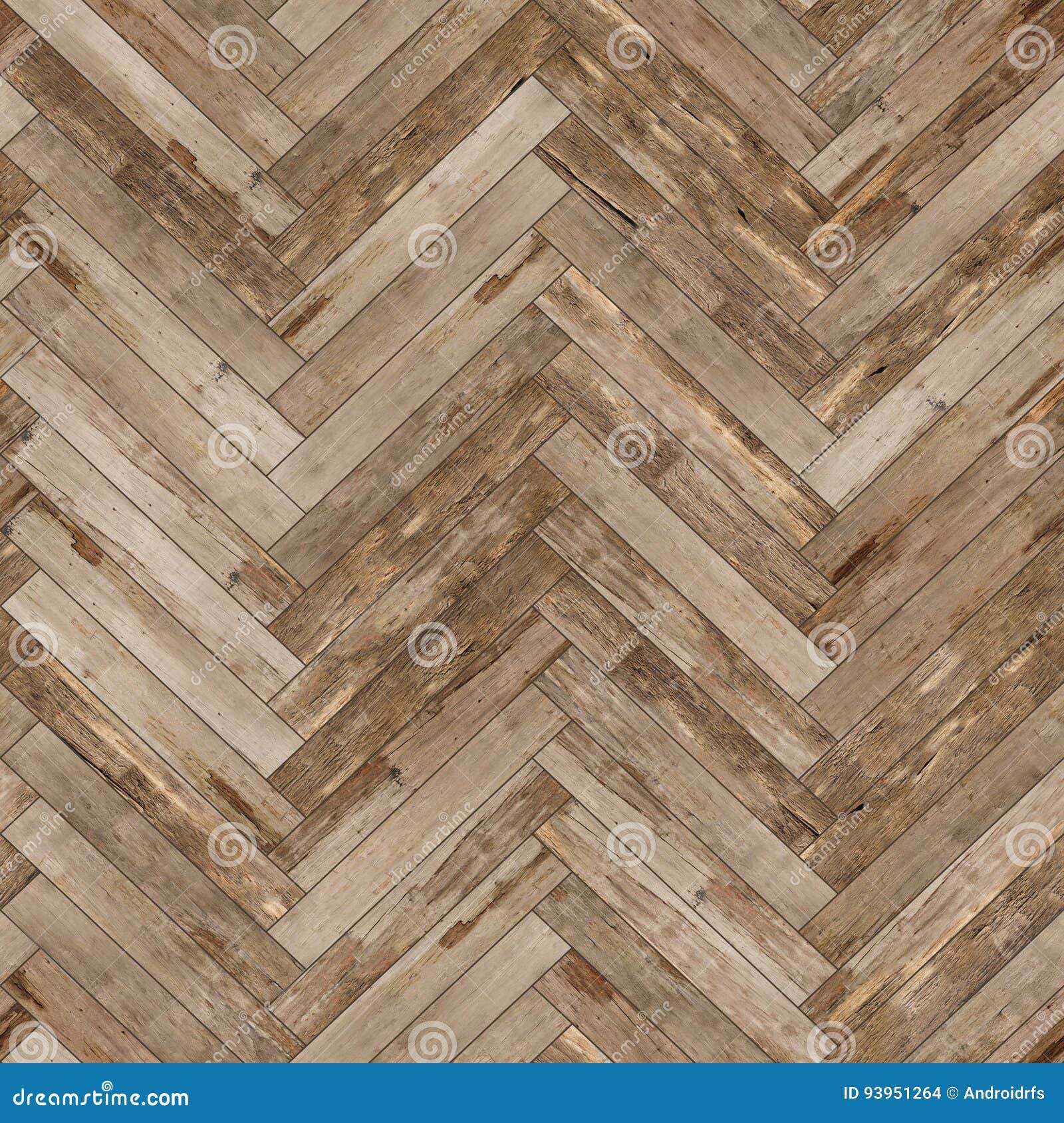 Seamless Wood Parquet Texture Herringbone Old Stock Illustration