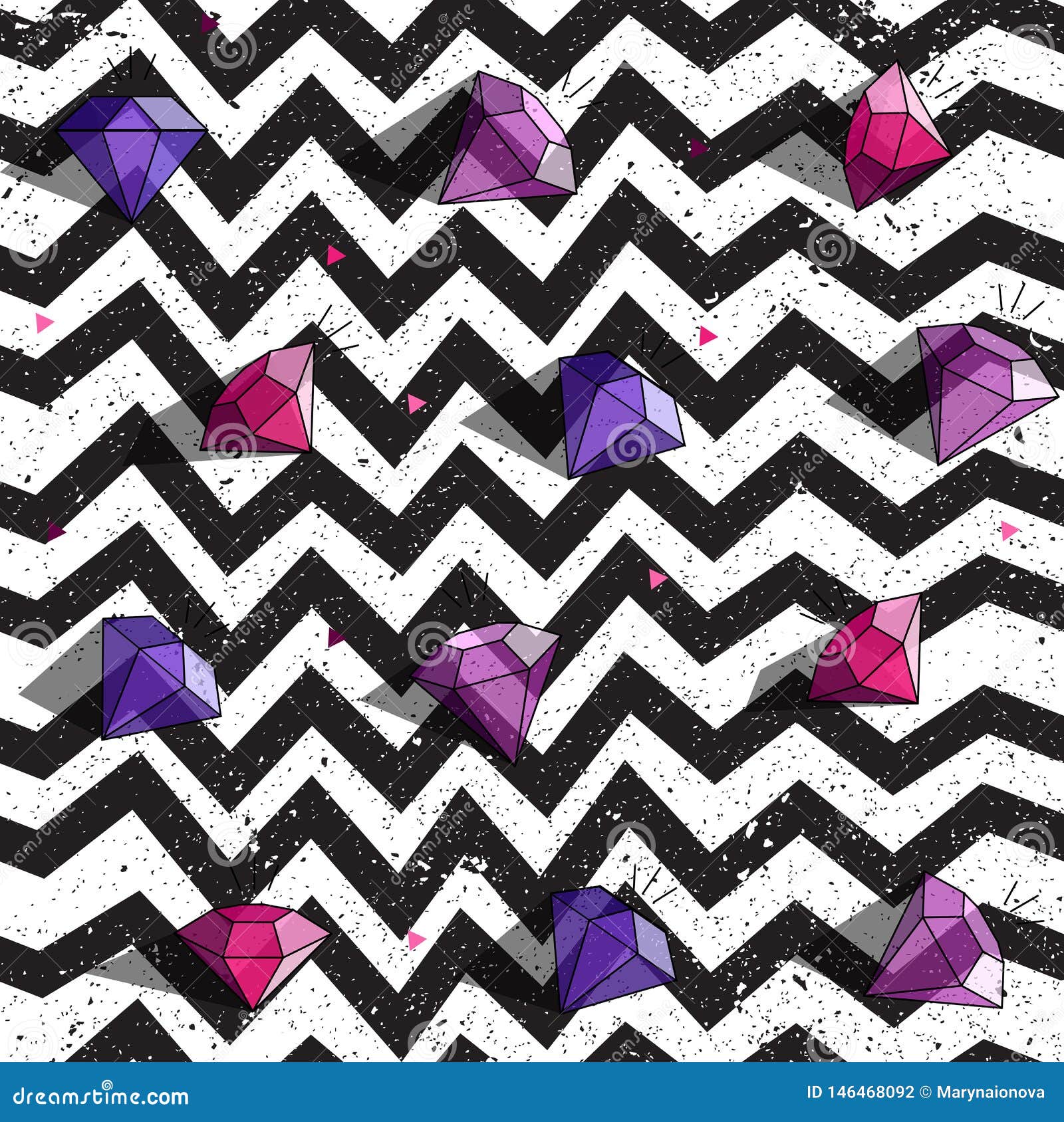 seamless zig zag pattern with half transparent dimonds