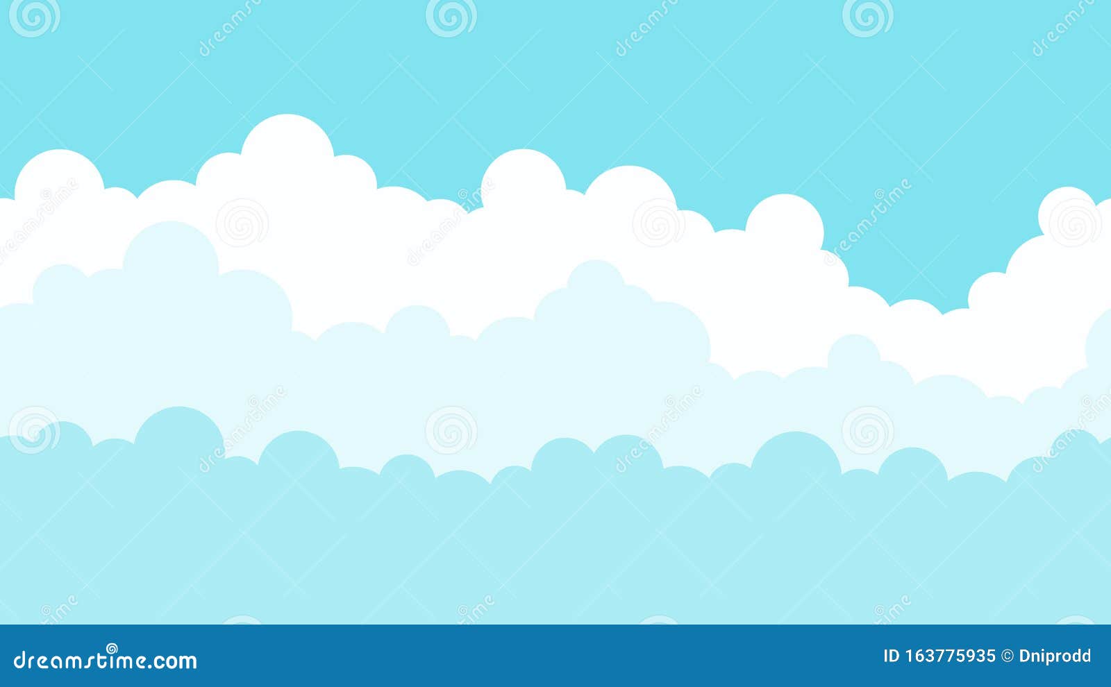 Seamless Cloud Sky Cartoon Background Stock Vector - Illustration of  clouds, blue: 163775935