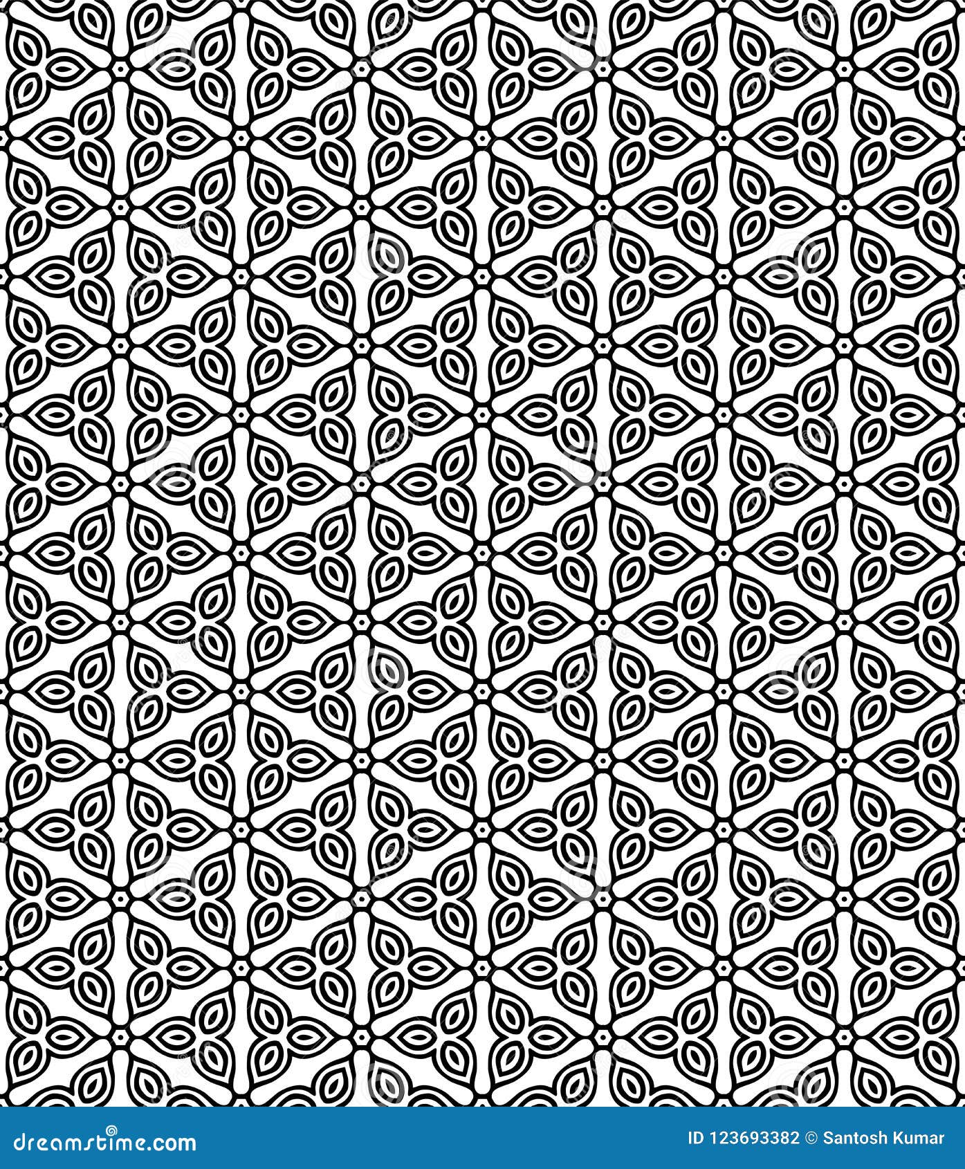 Seamsless Pattern Black and White Stock Vector - Illustration of