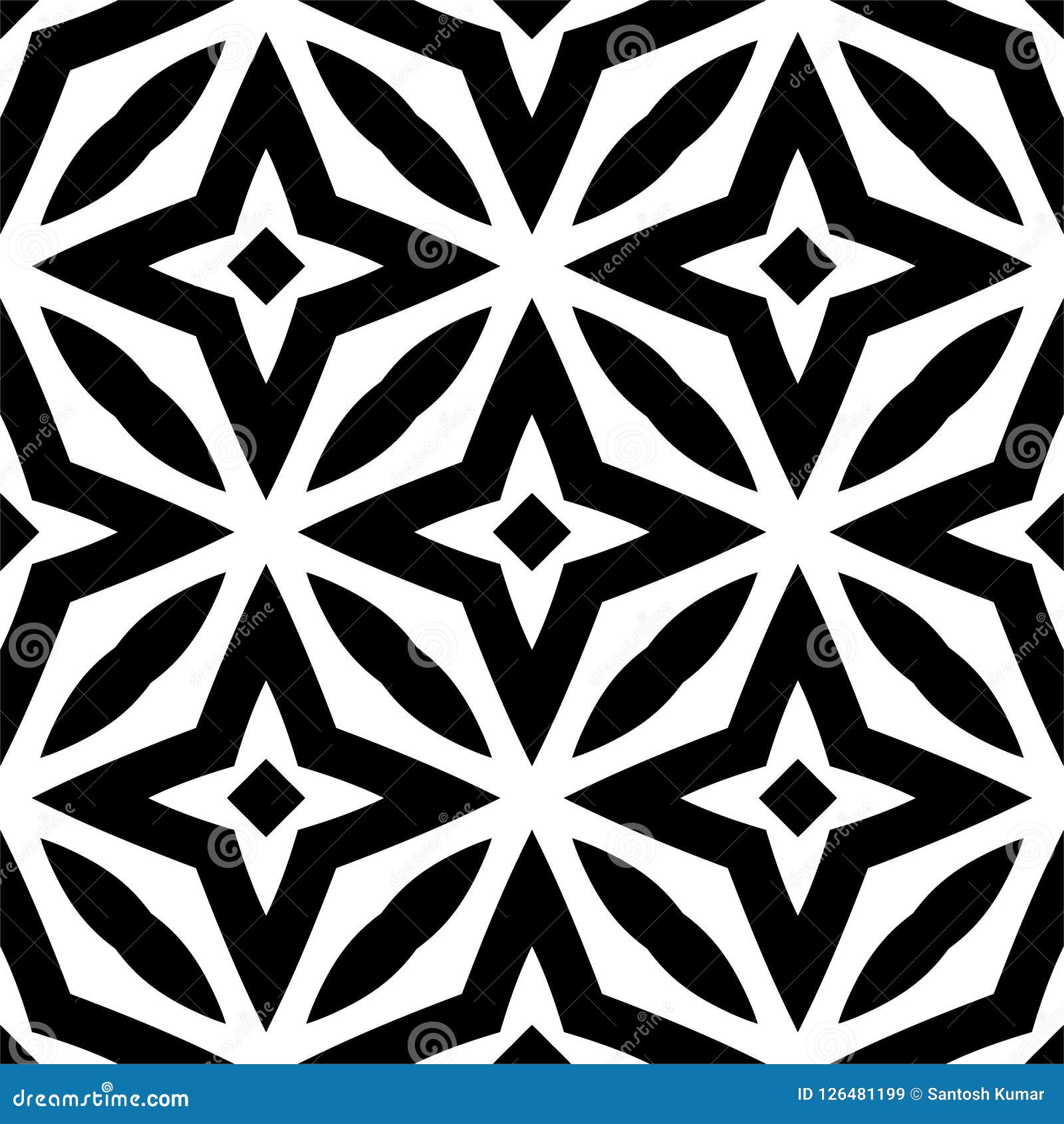 Seamsless Pattern Black and White Stock Vector - Illustration of