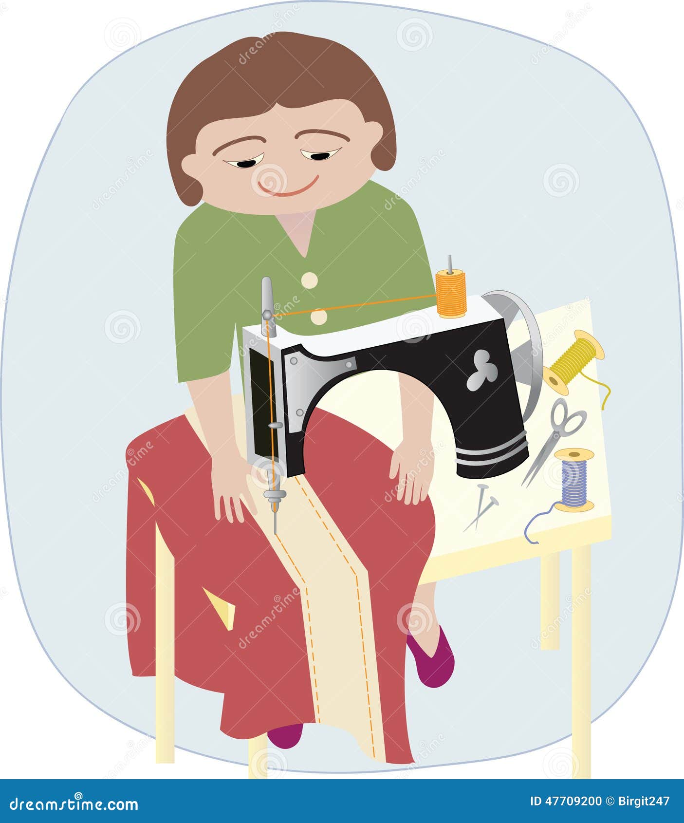 The Seamstress stock vector. Illustration of nnsewing - 47709200