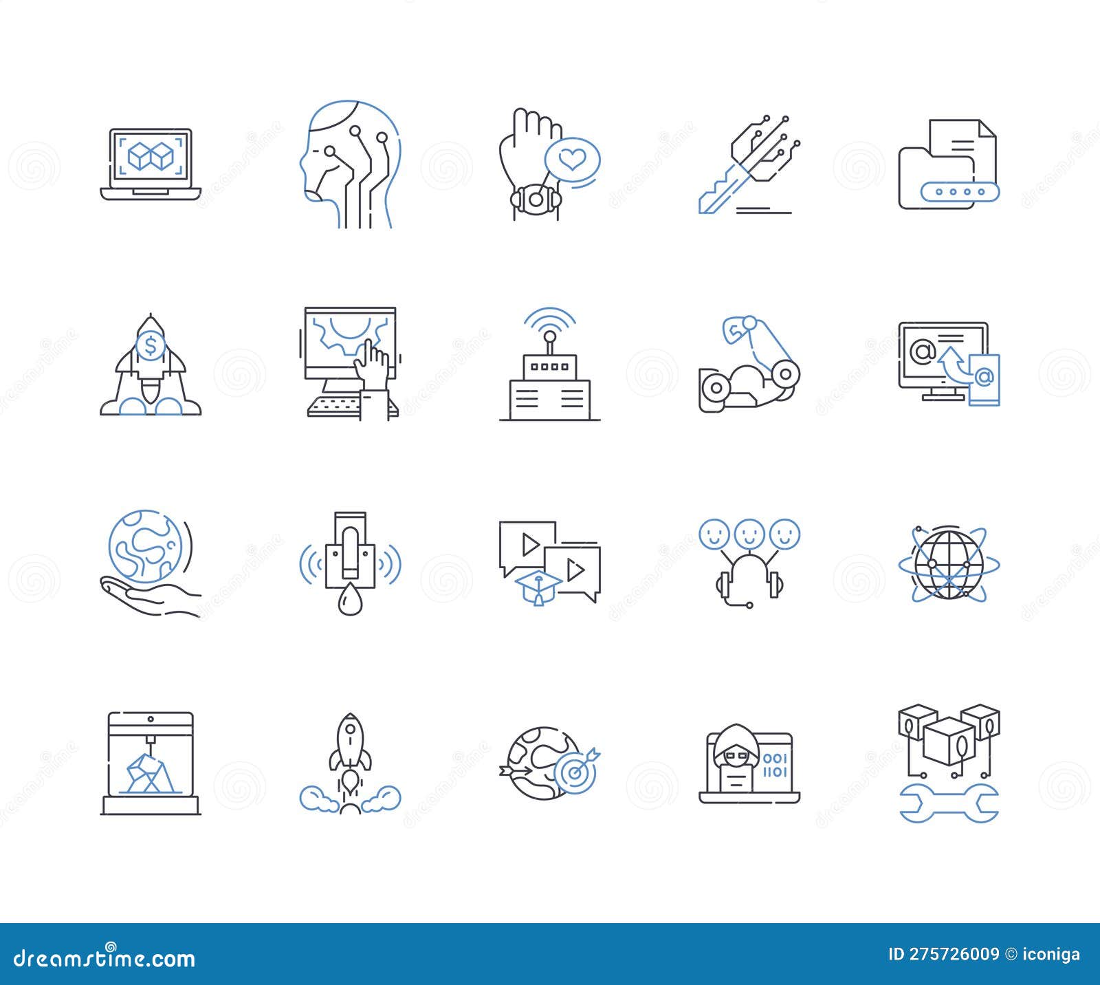 Search Creation Line Icons Collection. Discovery, Unveiling