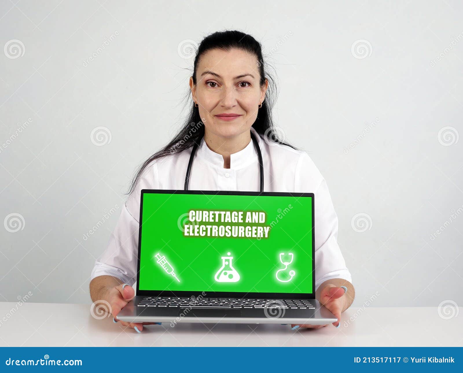 search curettage and electrosurgery button. modern medico use internet technologies