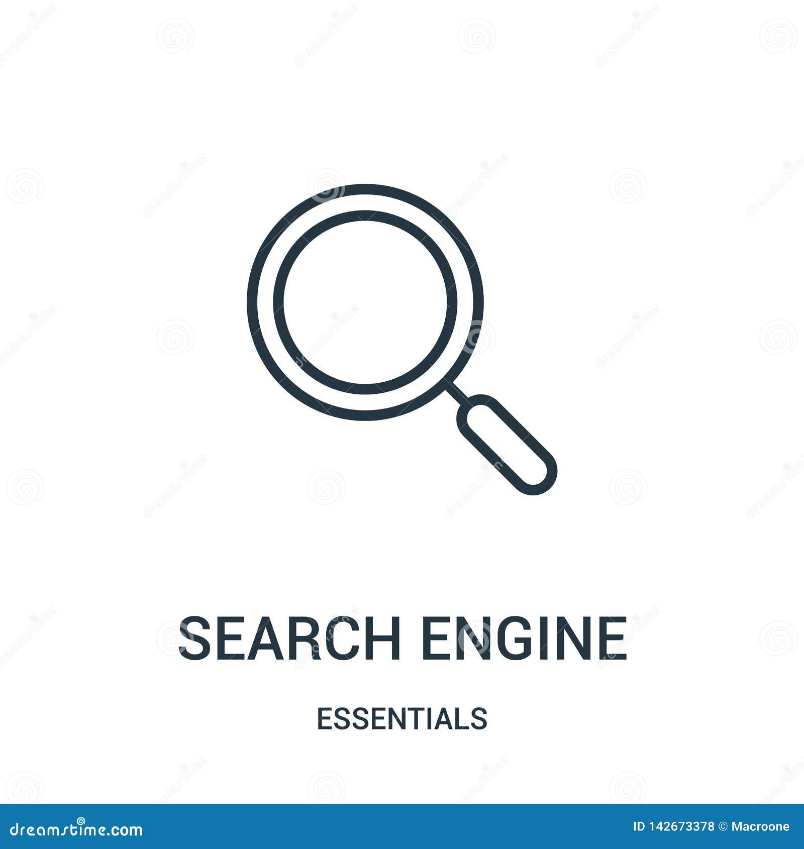 Search Engine Icon Vector From Essentials Collection. Thin Line Search