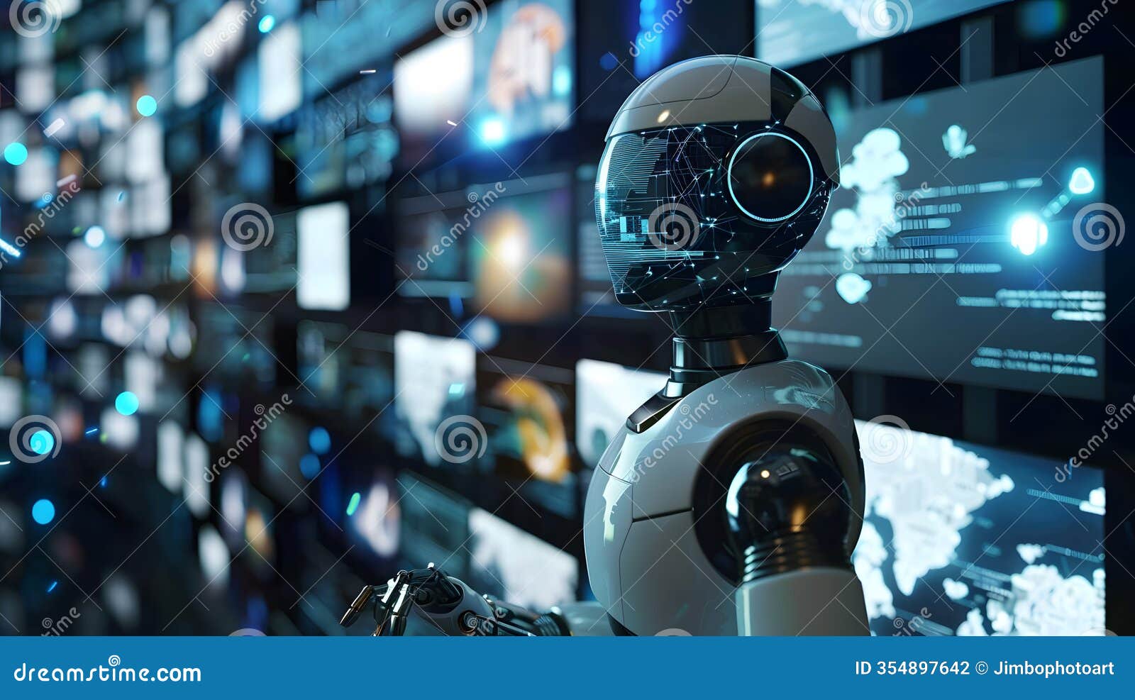 search engine robot curating a gallery of float.