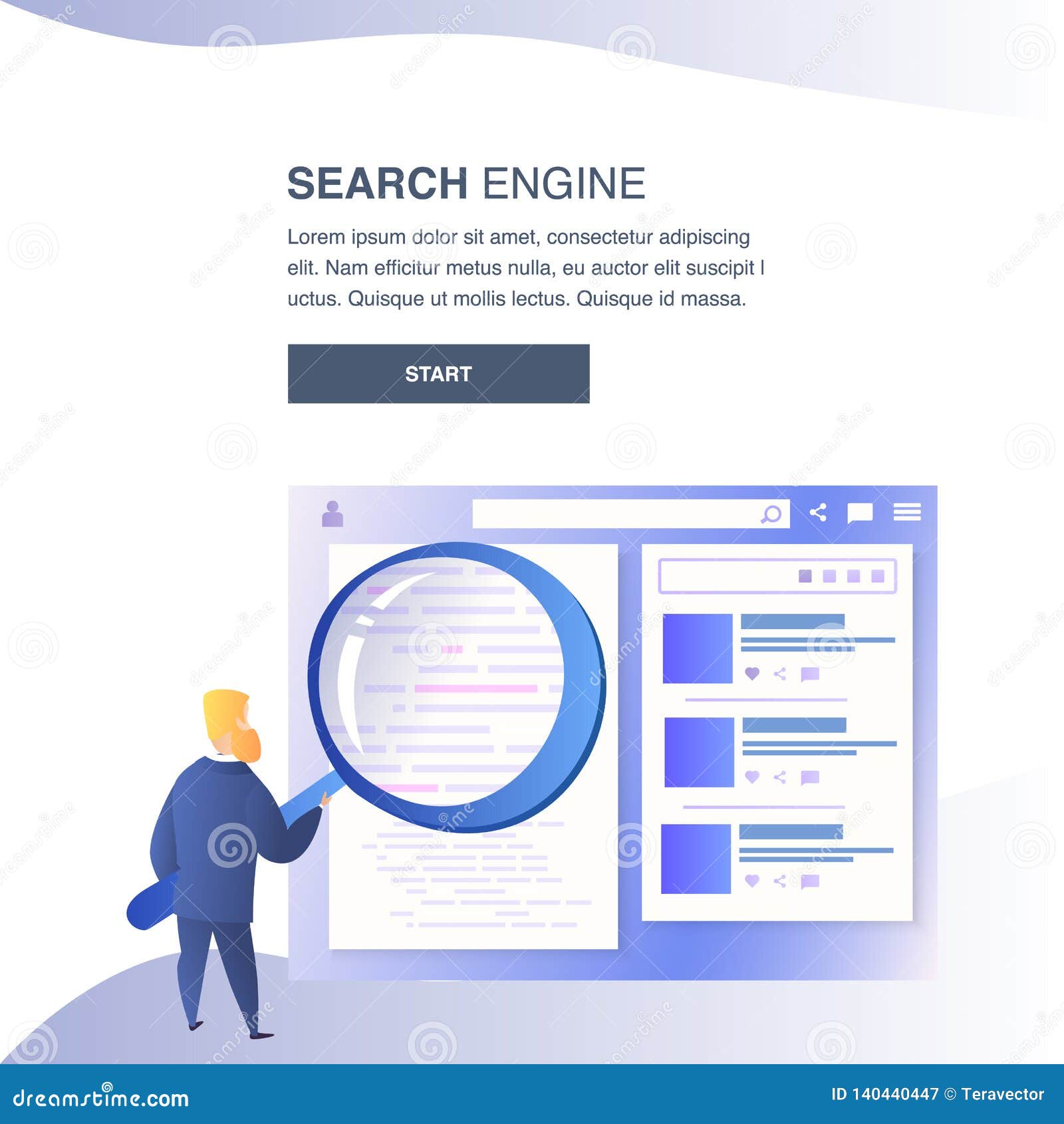 search-engine-website-vector-color-flat-template-stock-vector