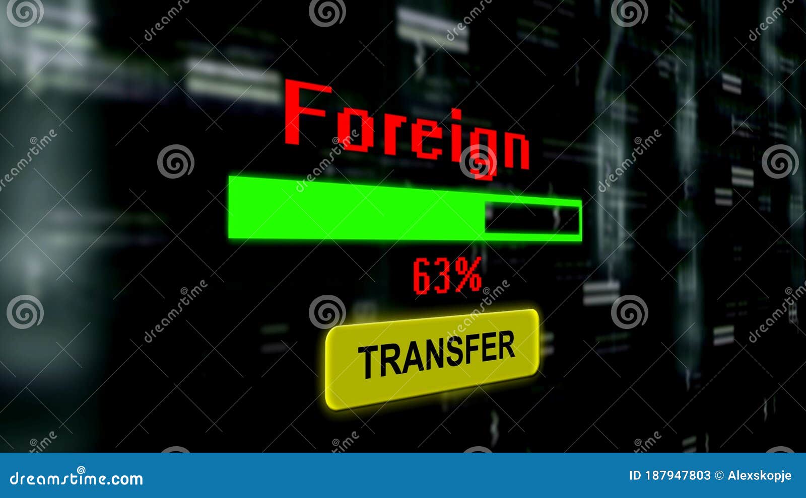 Search for Foreign Transfer Progress Bar Stock Illustration