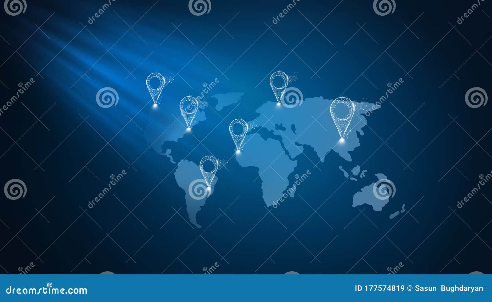 Search for Locations Around the World. Location Map Concept Stock Image