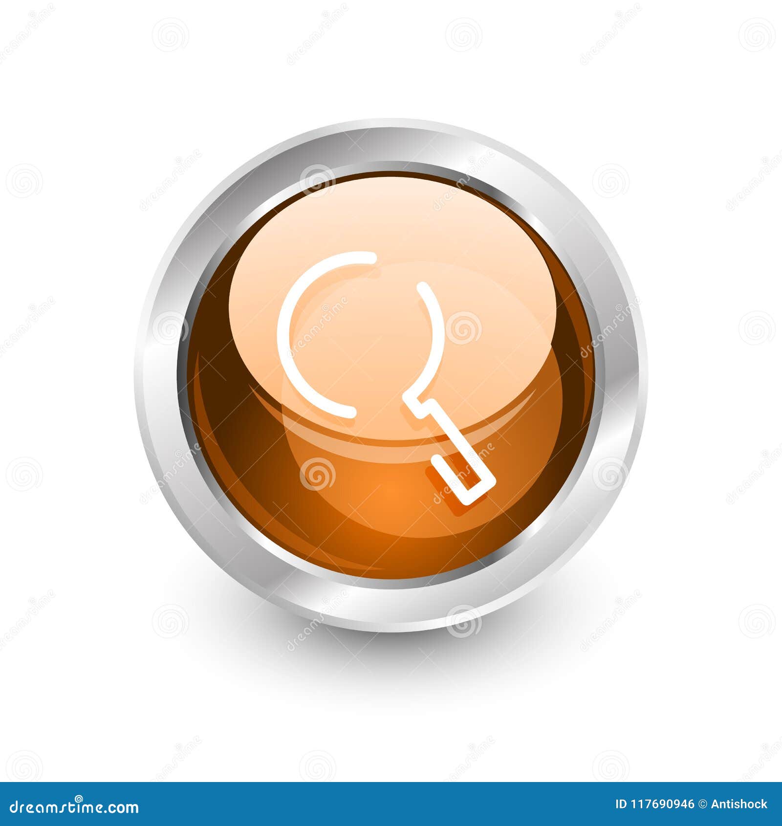 Search Magnifyier  Button, Magnify Icon. Modern Magnifying Glass