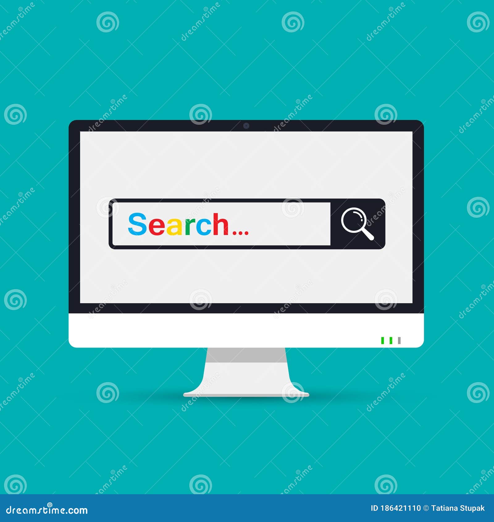 search page on computer screen color . search in web browser. search bar. 