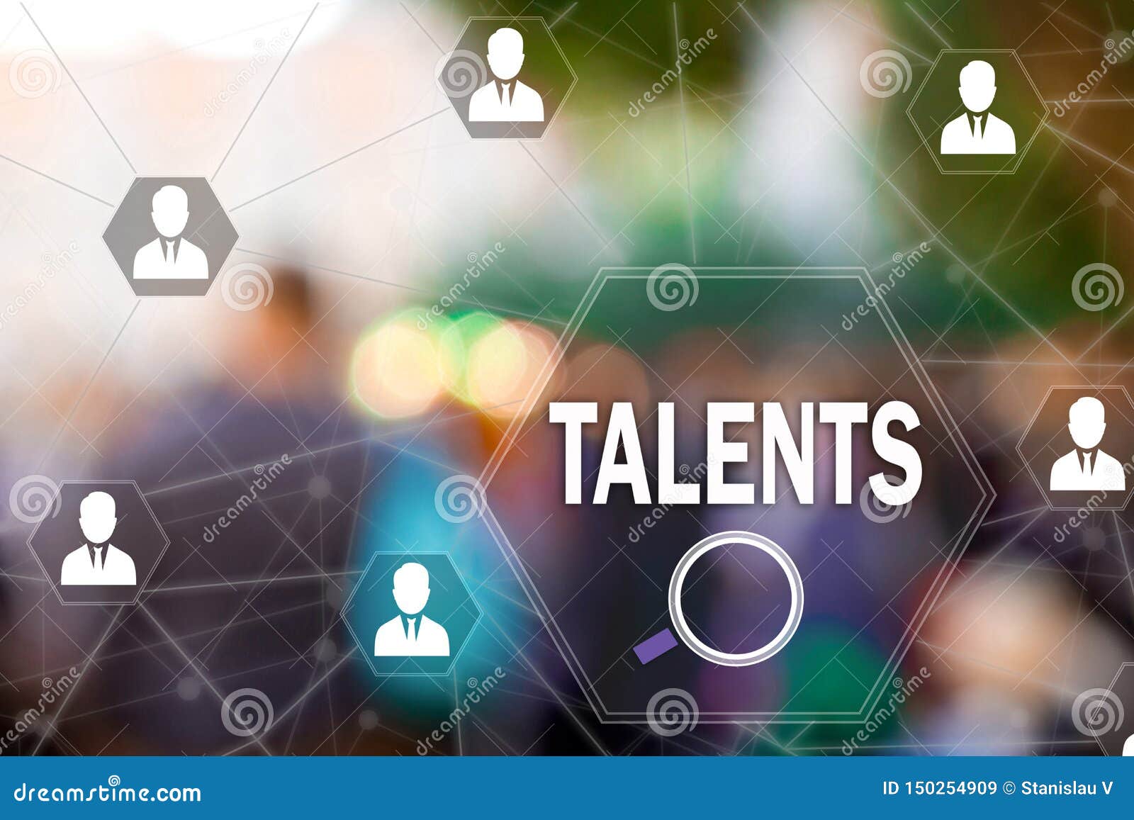 Search Talented Employees. Human Resources on Blur Background.Concept ...
