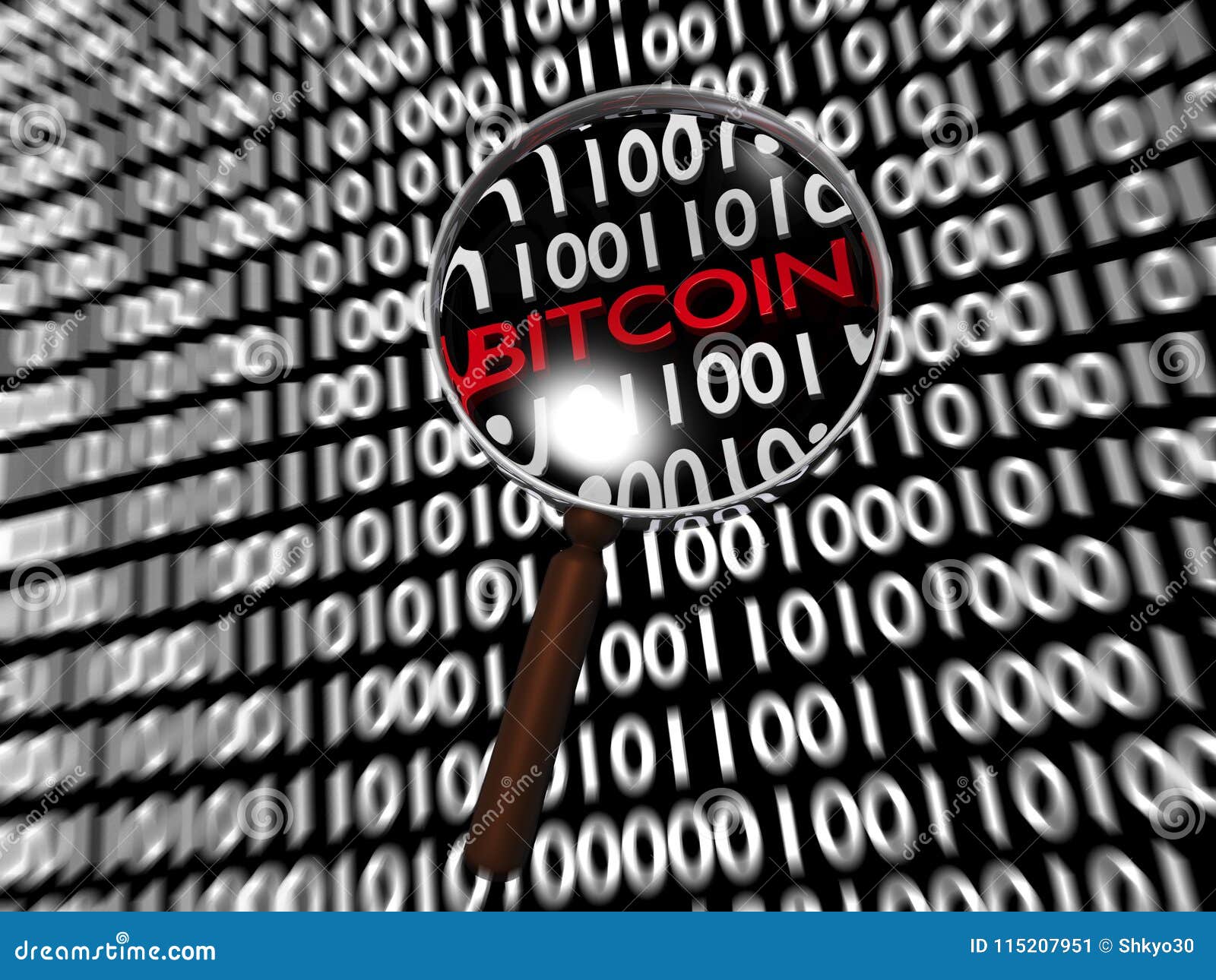 Searching Hidden Bitcoin Money into Binary Digits Stock Illustration -  Illustration of dollar, cryptography: 115207951