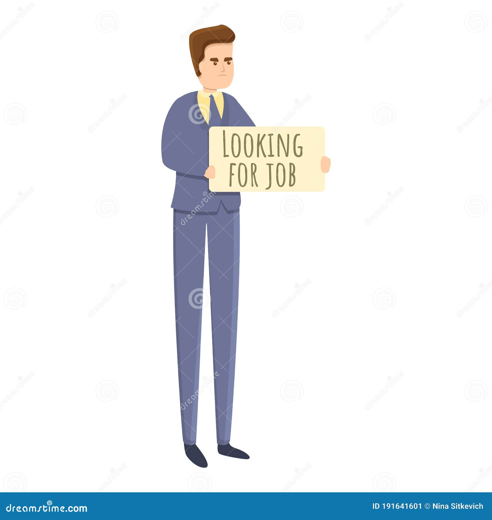 Searching Job Man Icon, Cartoon Style Stock Vector - Illustration of  occupation, opportunity: 191641601