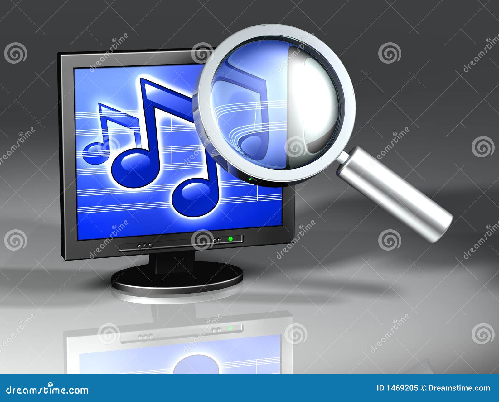 Searching for Music Online stock illustration. Illustration of looking