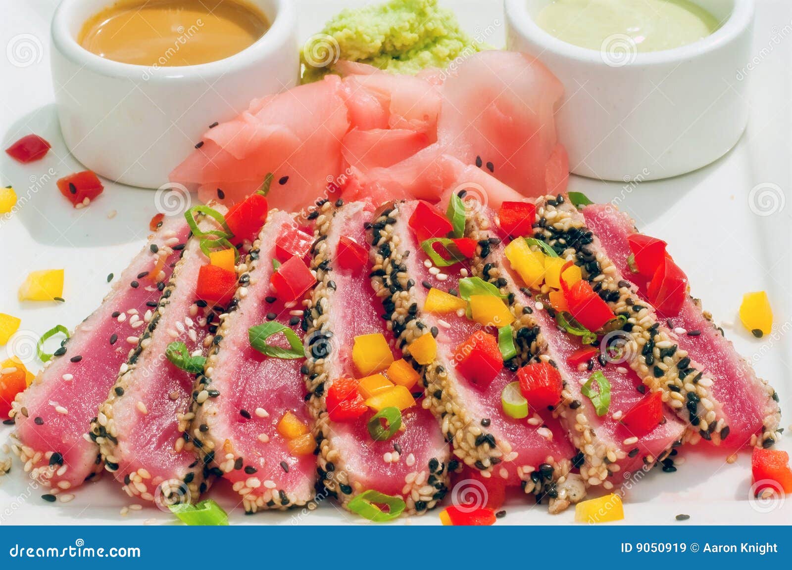 Seared Ahi Tuna with Sauces Horizontal Stock Image Image of pepper, fresh 9050919