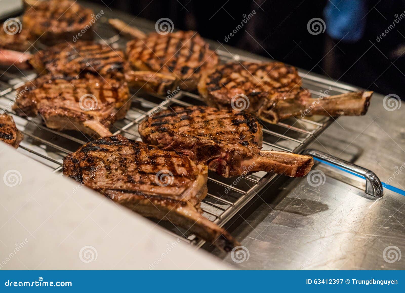 Seared RibEye Steaks with Bone Stock Image Image of fancy, bunch