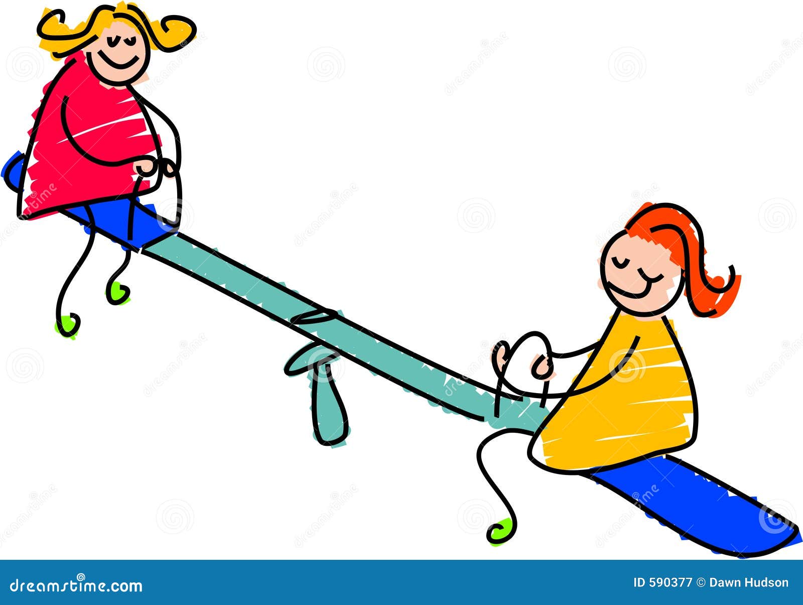 Seasaw stock de ilustración. Ilustración de amistad, gente - 590377