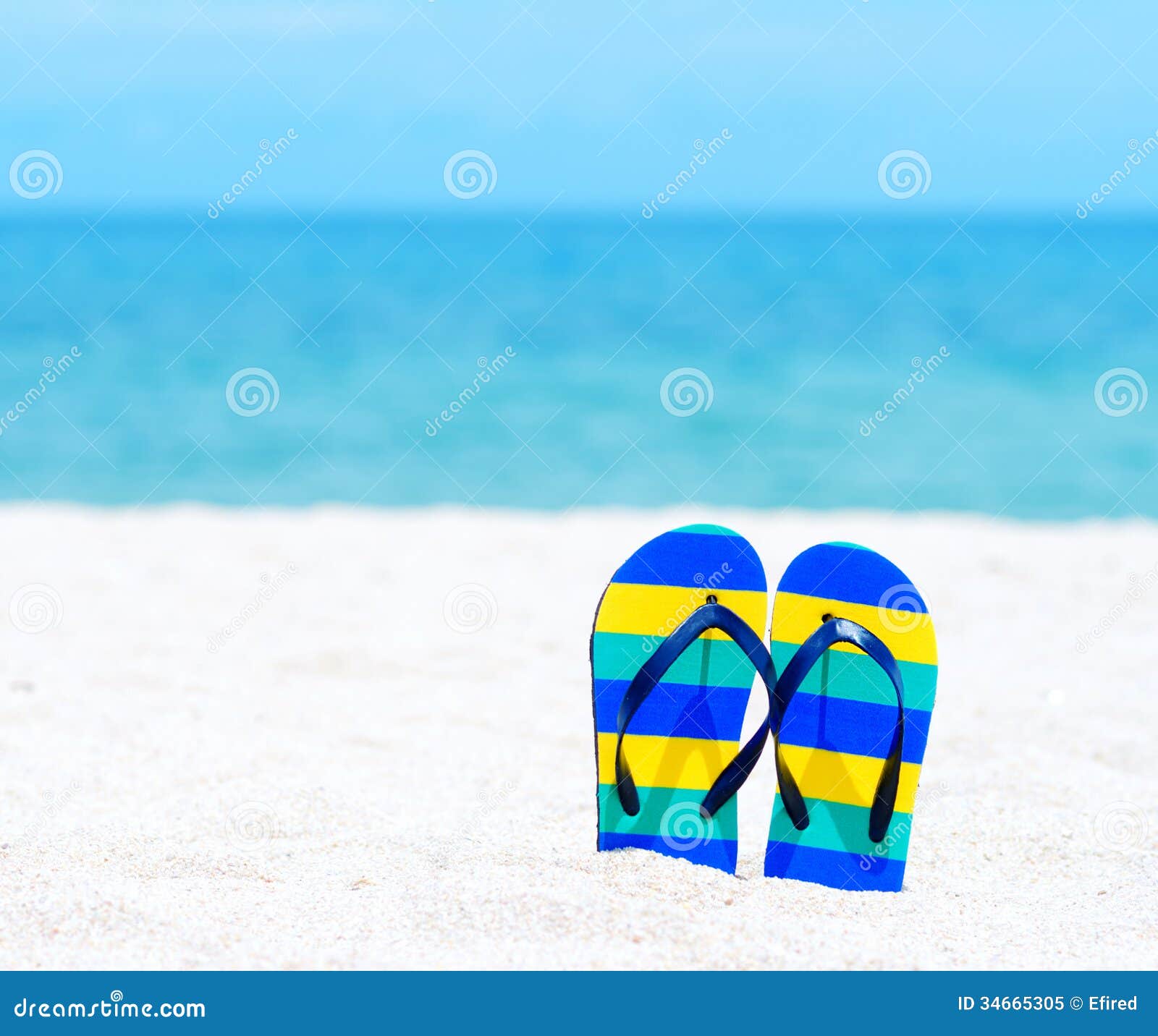 Flip Flops on Tropical Beach Stock Image - Image of landscape, relax ...