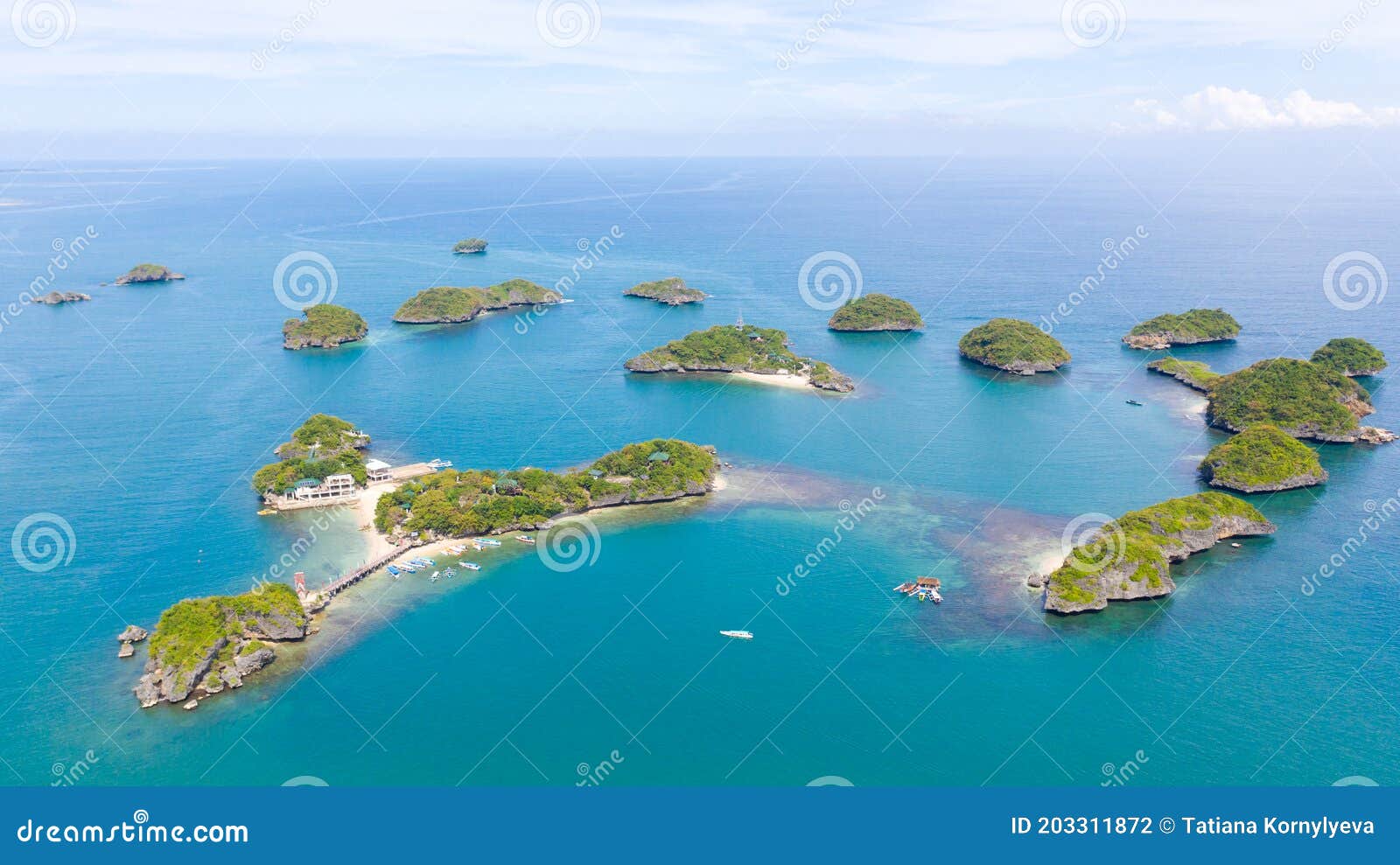 seascape, a group of small islands, top view. national park, alaminos, pangasinan, philippines
