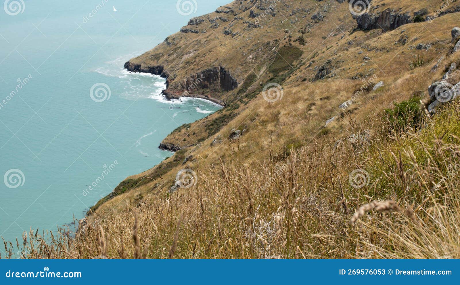 Seascape From A National Park In New Zealand A Sea Bay With A Rocky