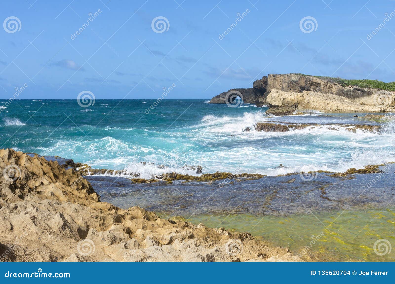 seascape of north coast puerto rico at cueva del indio