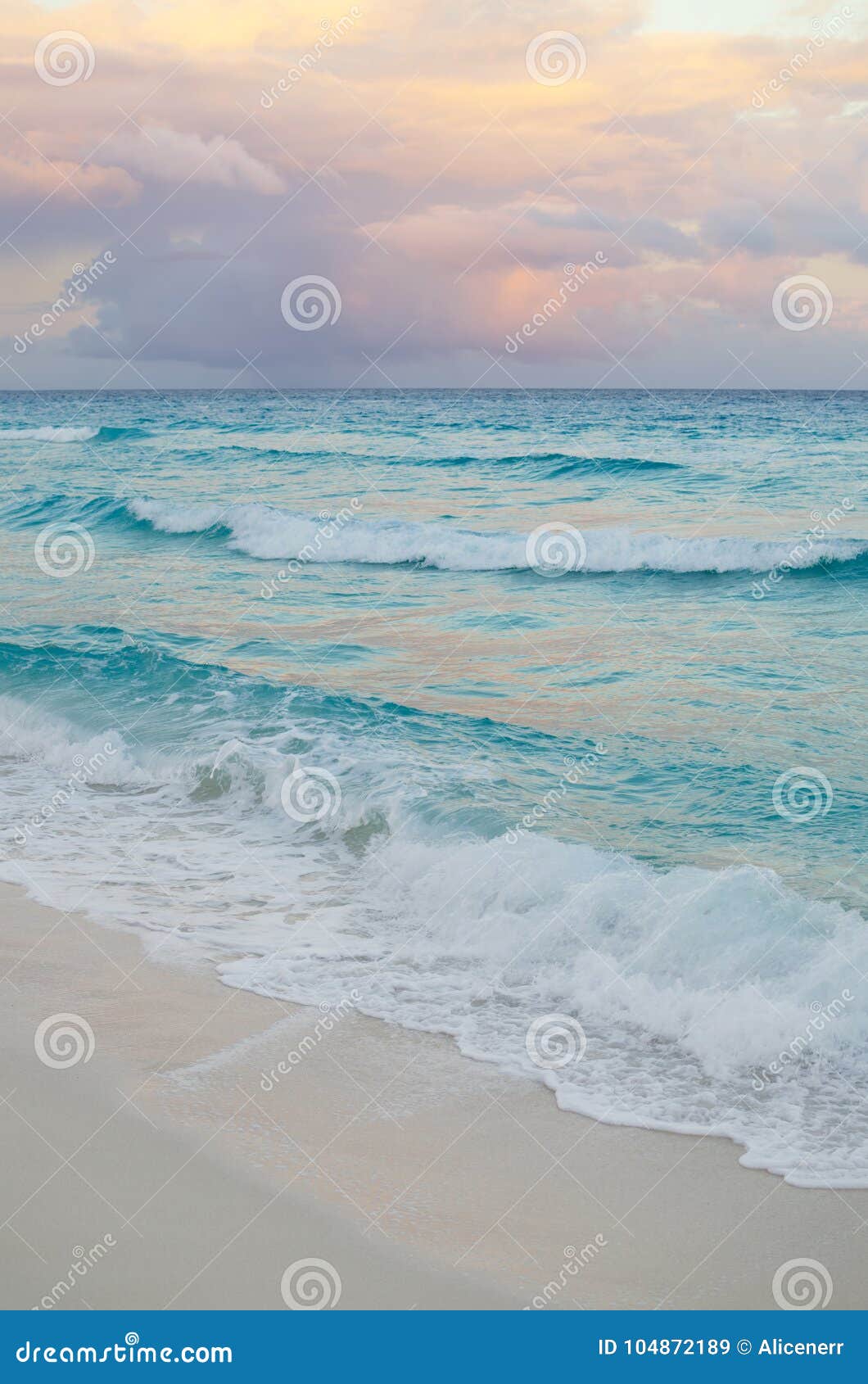 Seascape at pinkish sunset - natural background